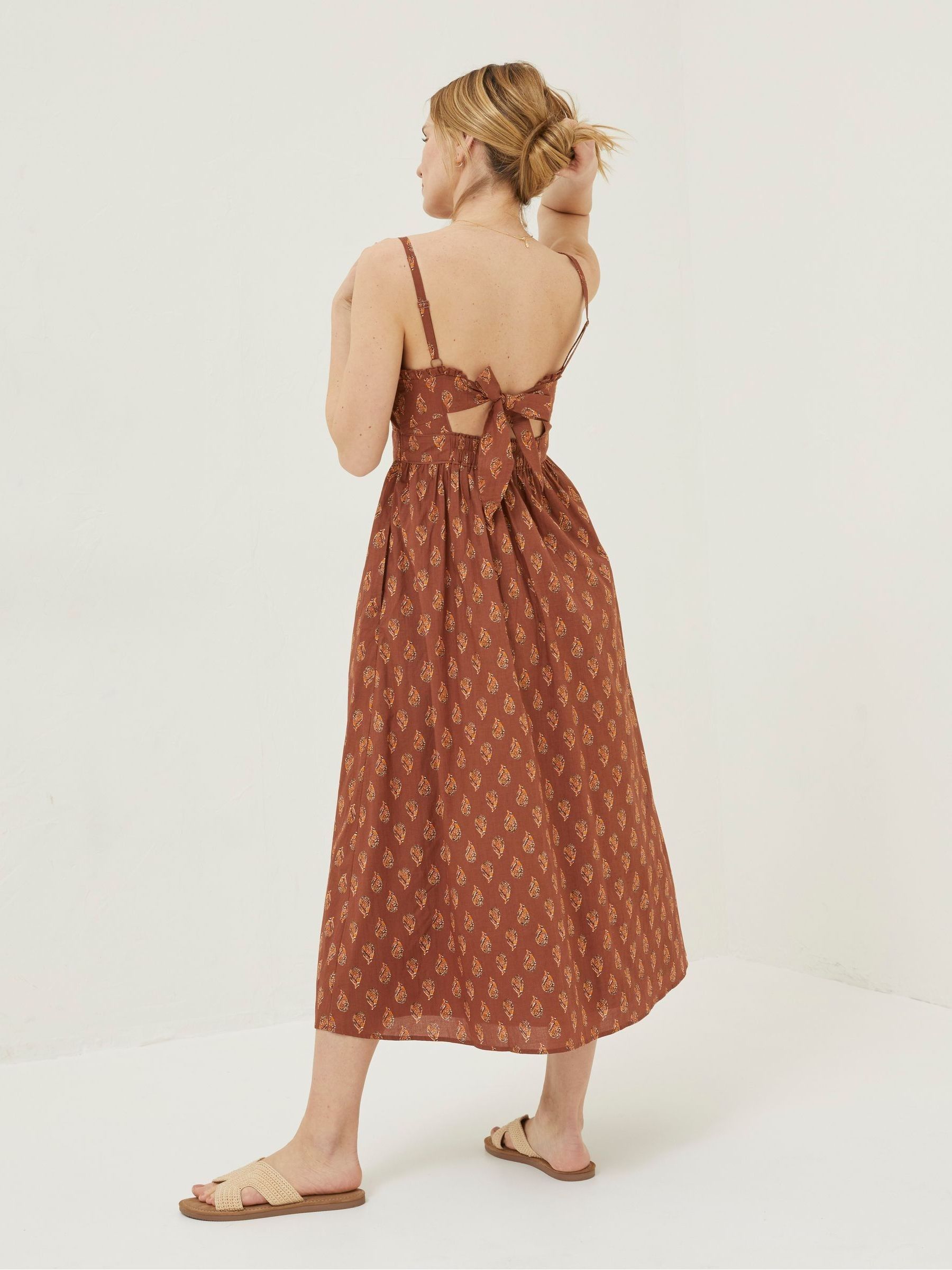 Brown Woodblock Jayden Midi Dress - Image 2 of 6