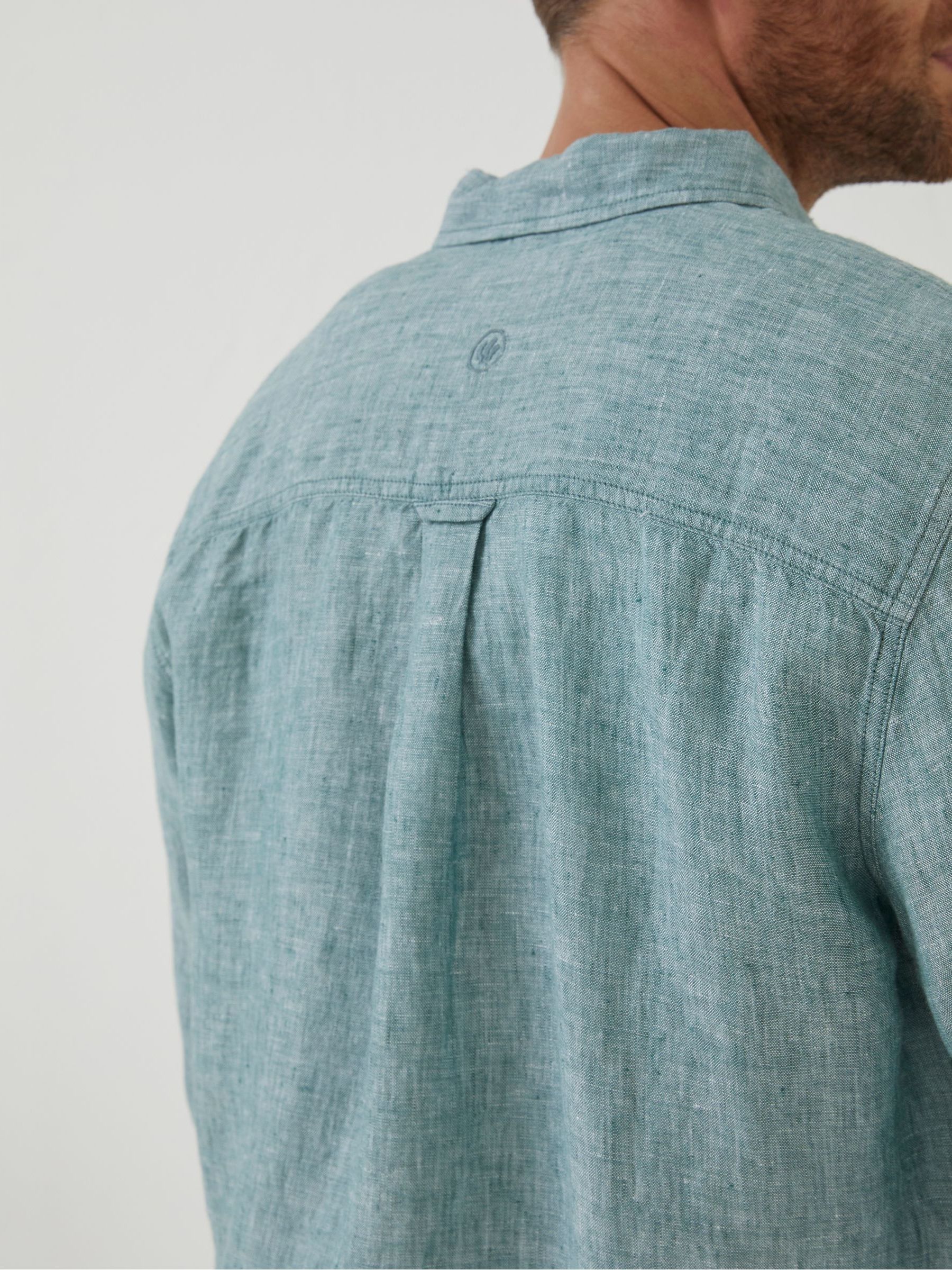 Green Plain Linen Shirt - Image 5 of 6