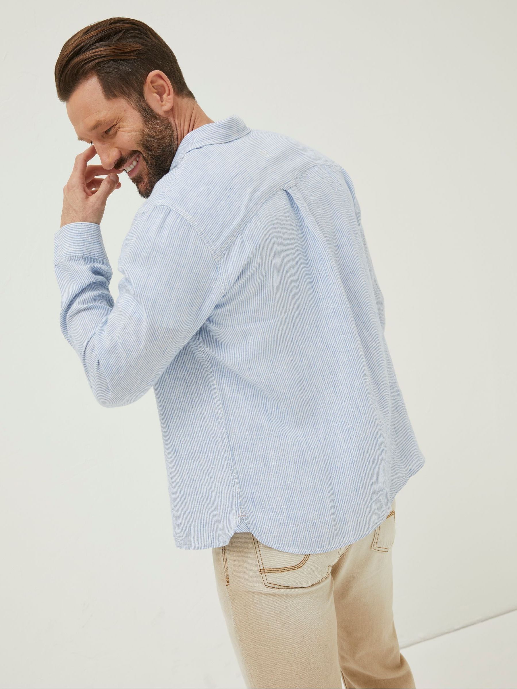 Blue Stripe Linen Shirt - Image 2 of 5