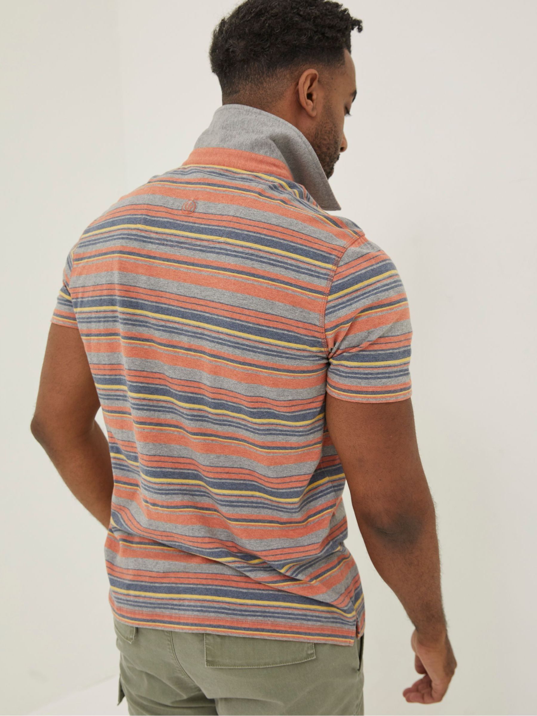Orange Penzance Stripe Polo Shirt - Image 2 of 6