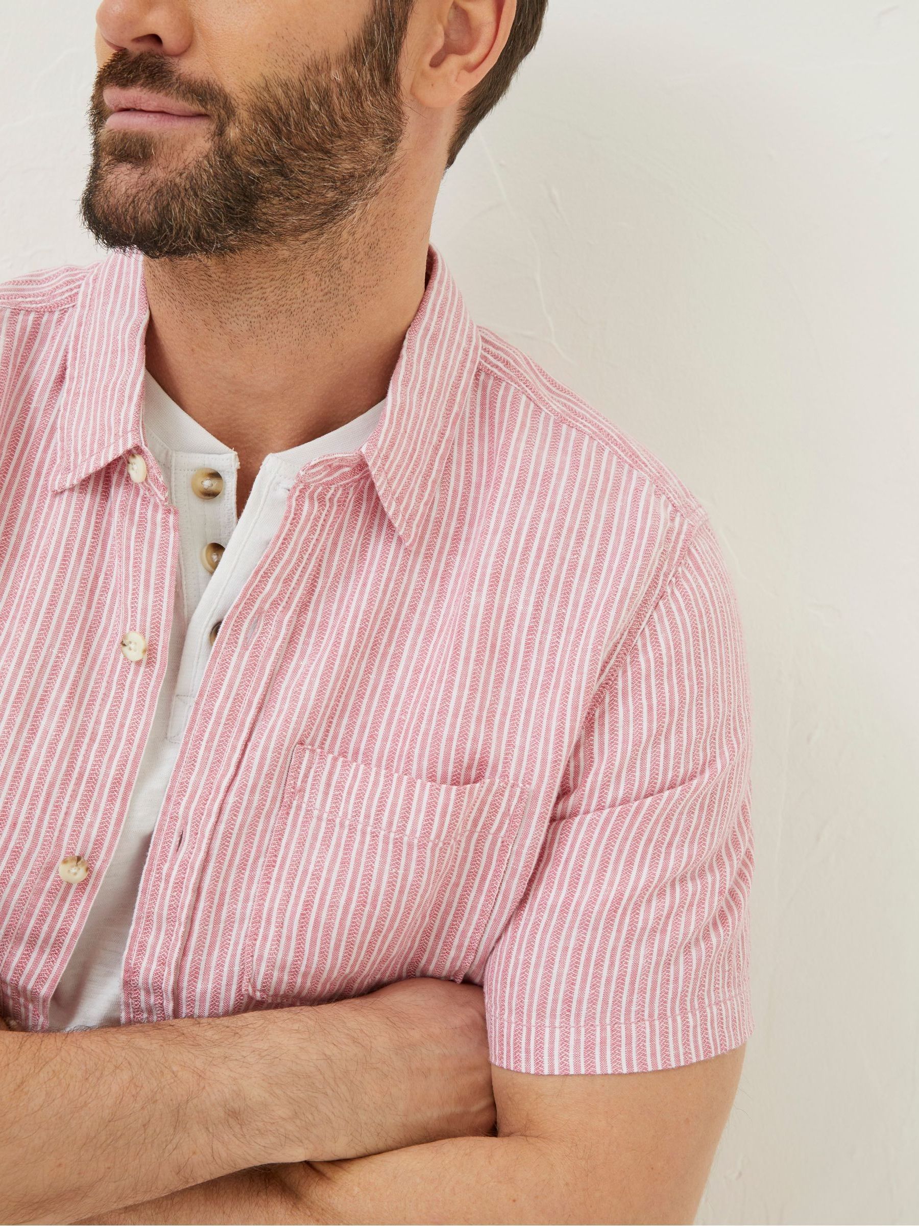 Pink Stripe Linen Shirt - Image 3 of 5