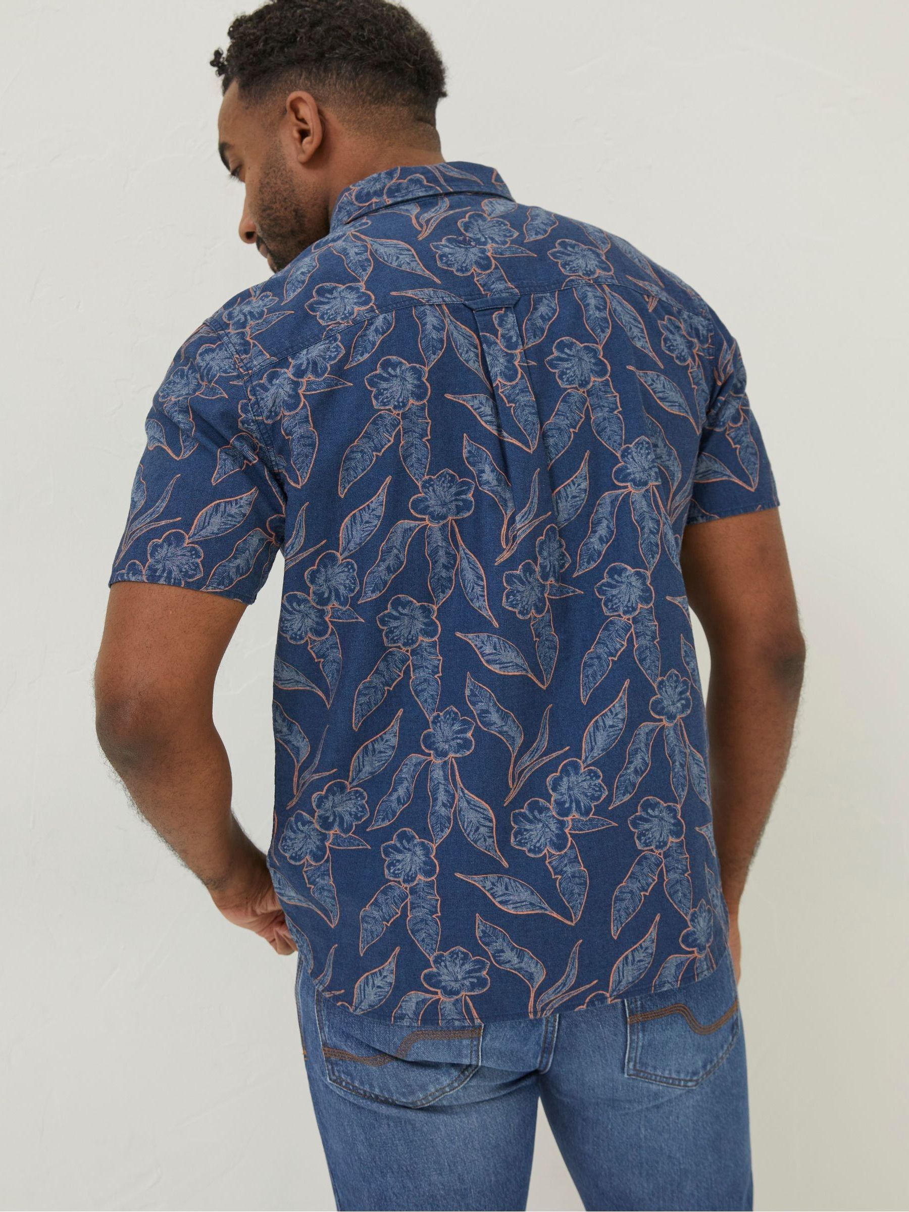 Blue Hibiscus Print Shirt - Image 2 of 6