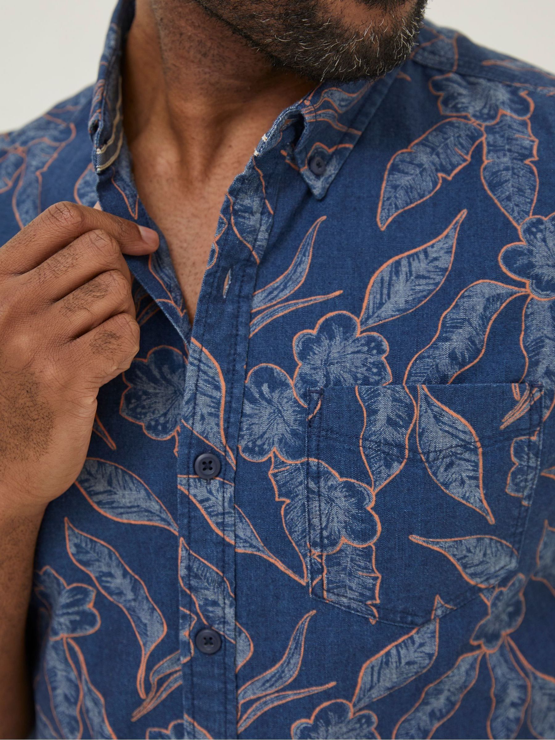 Blue Hibiscus Print Shirt - Image 3 of 6
