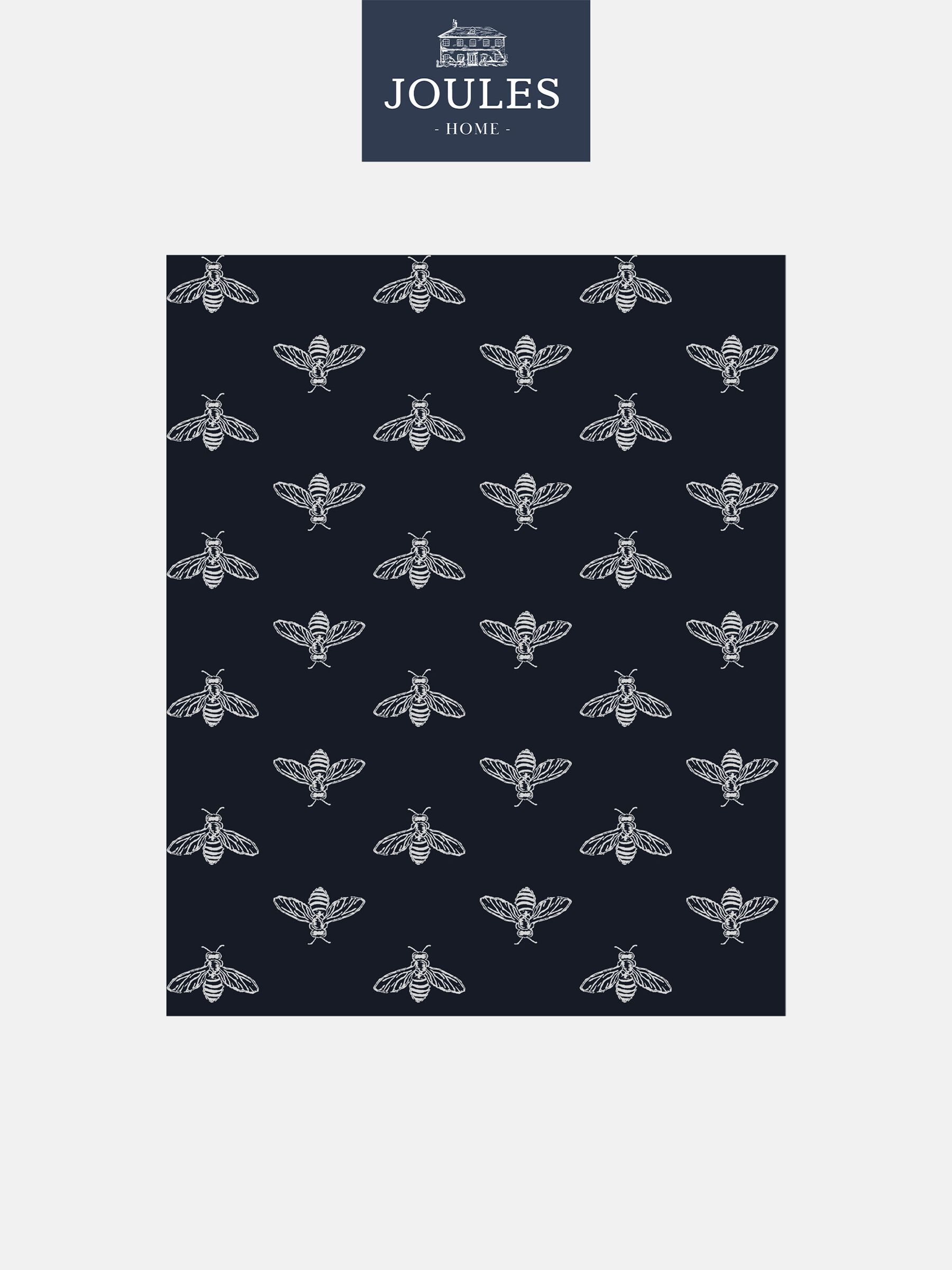 French Navy Block Print Bee Wallpaper - Image 2 of 3