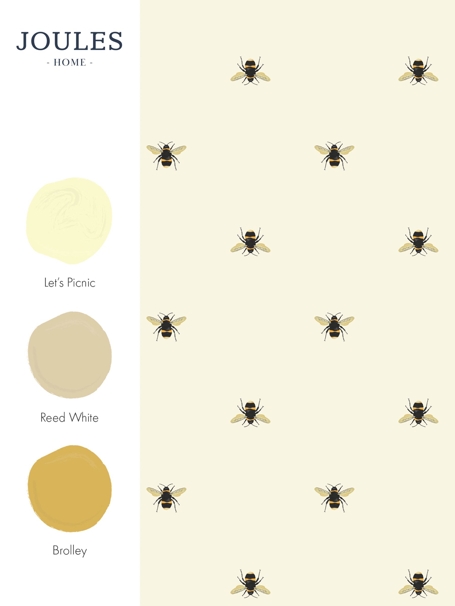 Creme Botanical Bee Wallpaper Sample Swatch - Image 3 of 3