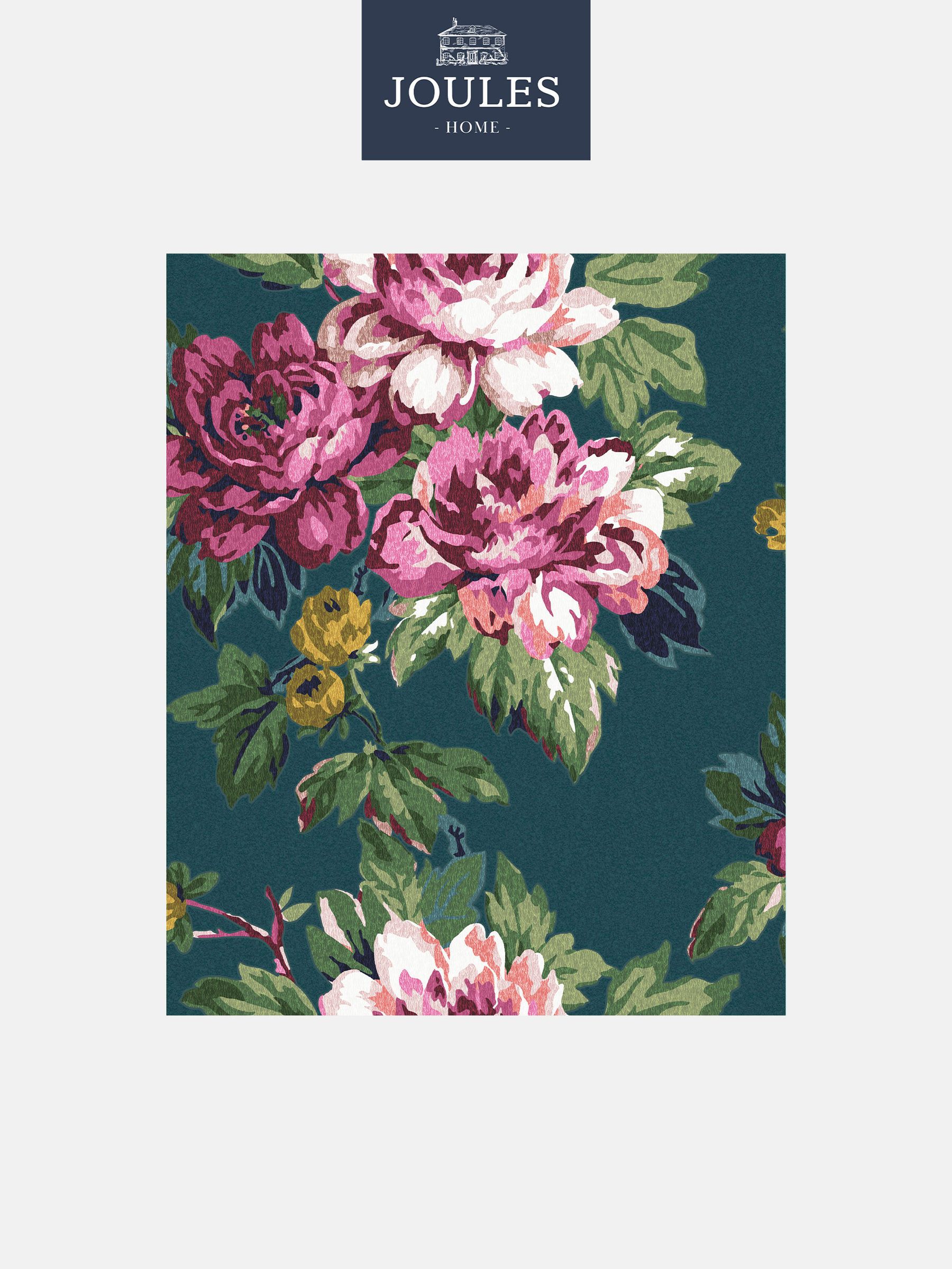 Peacock Blue Invite Floral 10M Wallpaper - Image 2 of 3