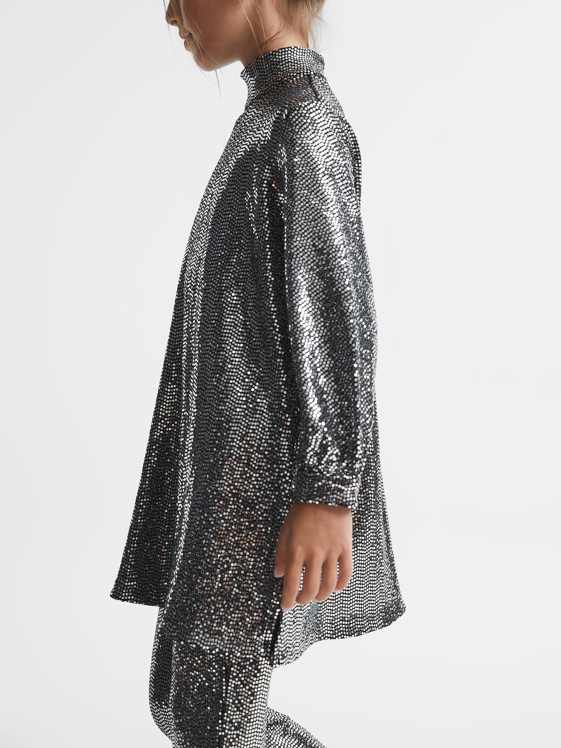 Robe Patineuse Courte à Paillettes Senior couleur Argentée - Image 4 sur 9