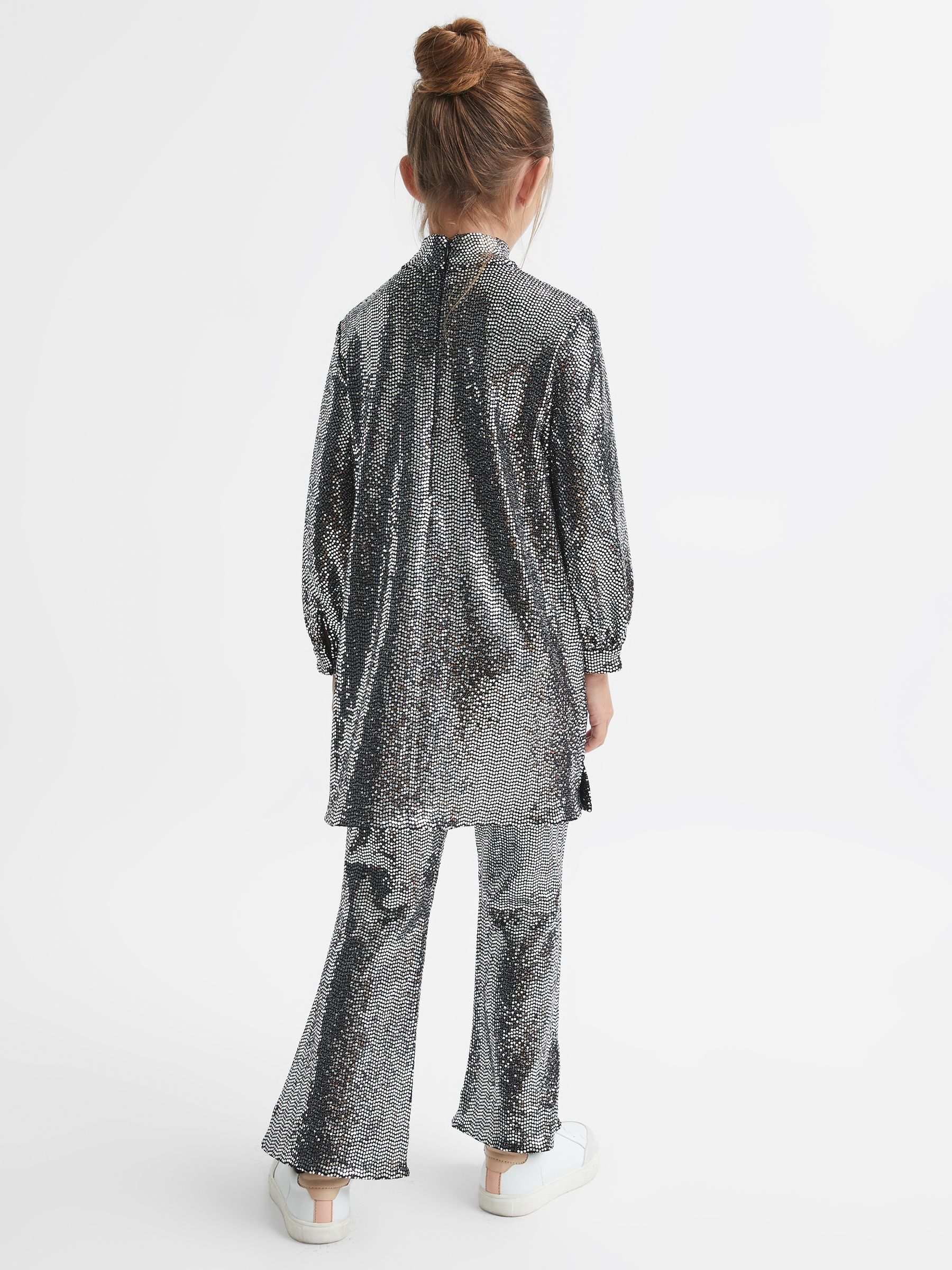 Robe Patineuse Courte à Paillettes Senior couleur Argentée - Image 5 sur 9