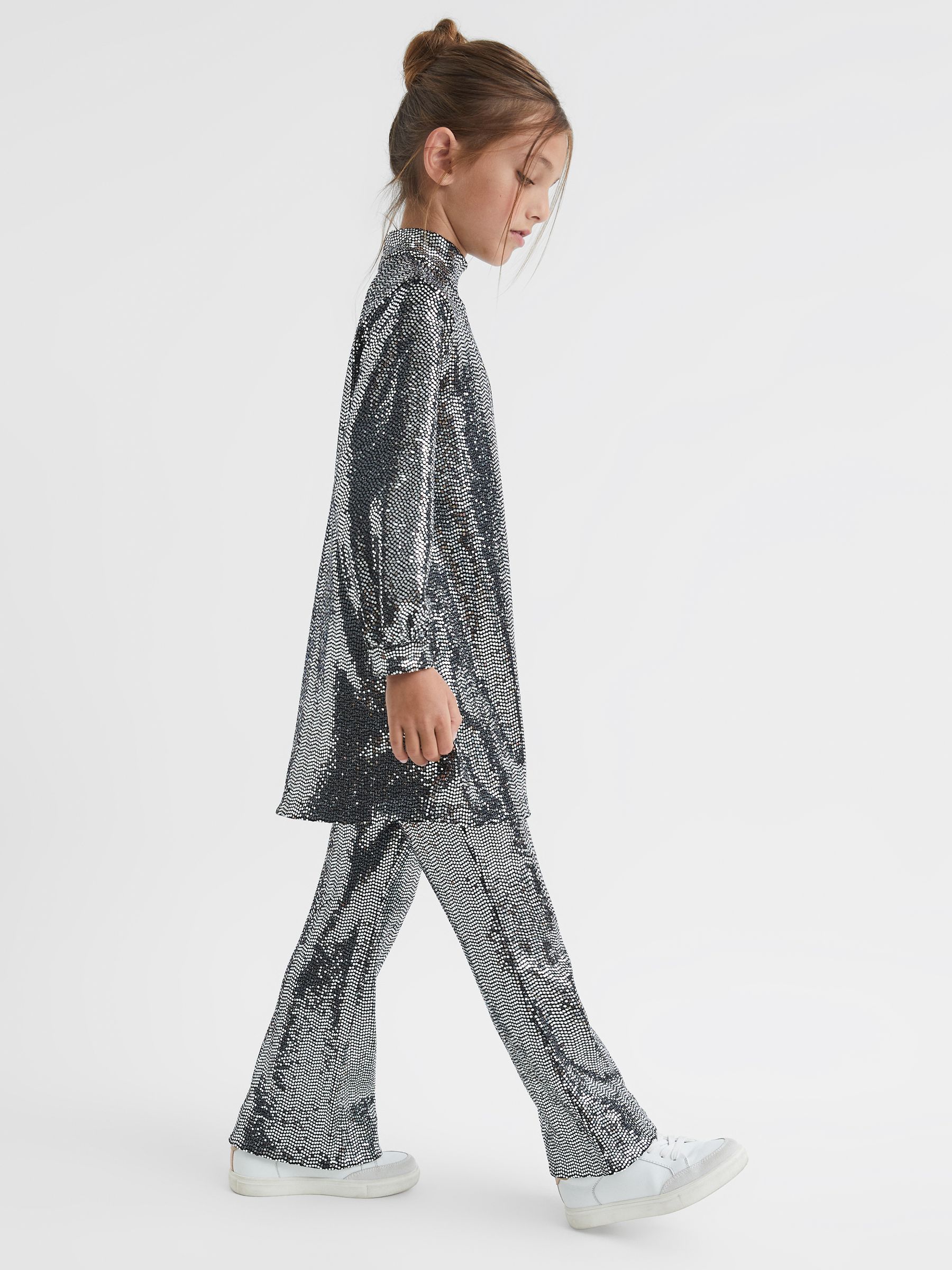 Robe Patineuse Courte à Paillettes Senior couleur Argentée - Image 6 sur 9