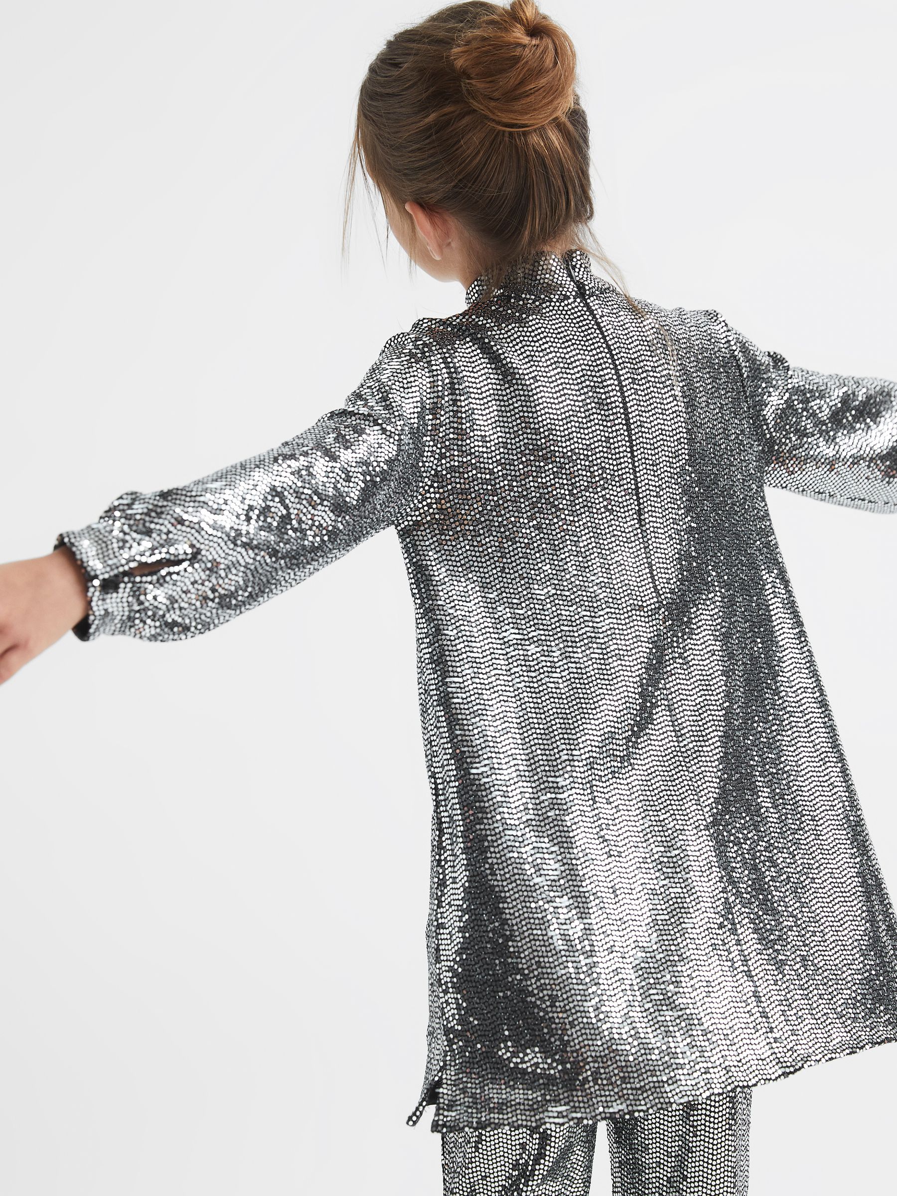 Robe Patineuse Courte à Paillettes Senior couleur Argentée - Image 7 sur 9