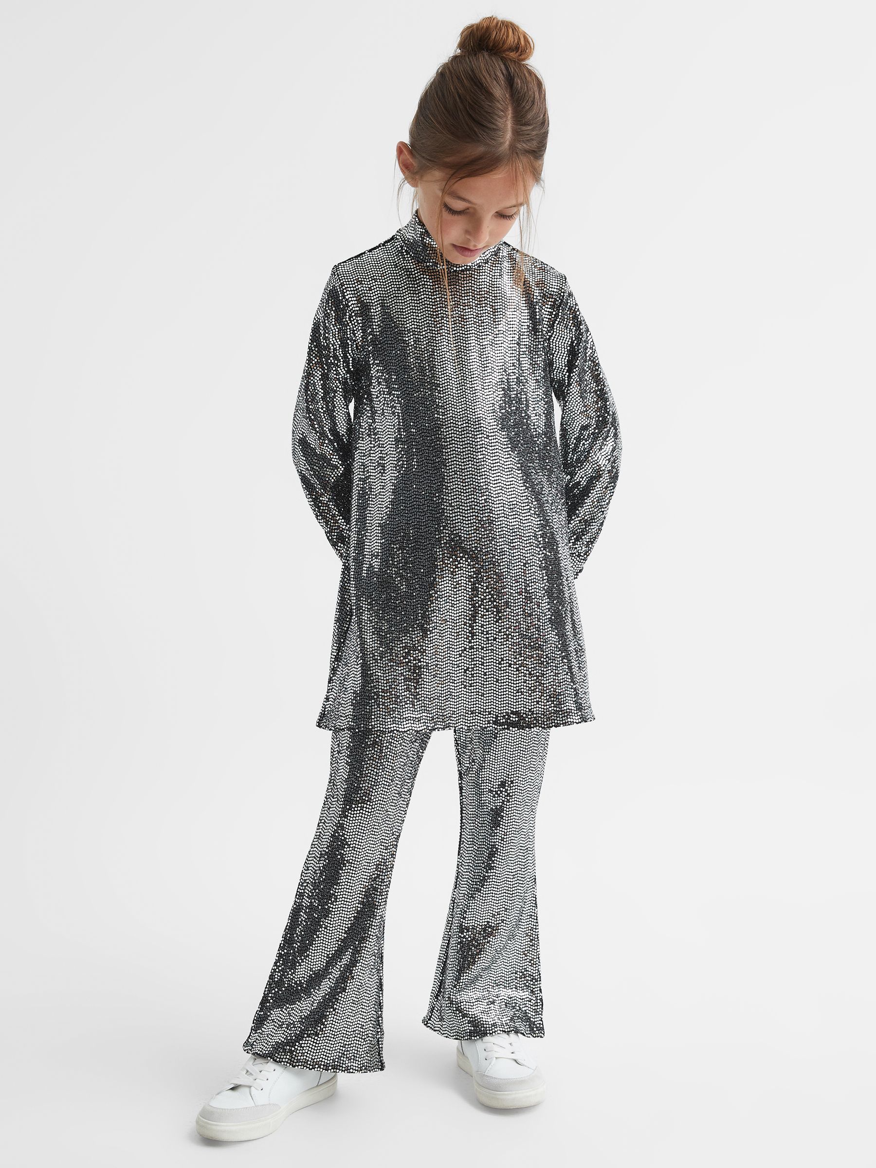 Robe Patineuse Courte à Paillettes Senior couleur Argentée - Image 8 sur 9