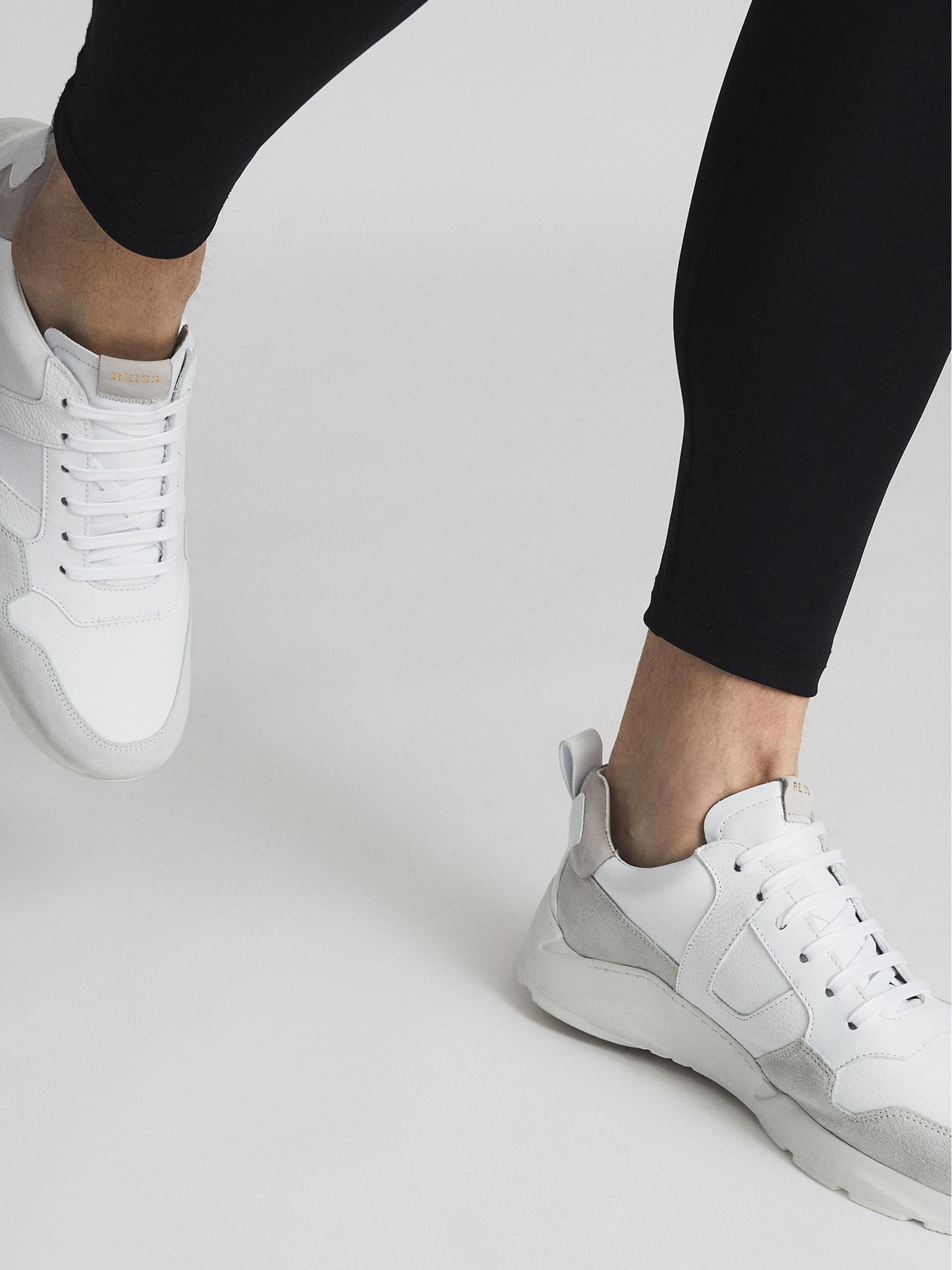 Leather Trainers in White - Image 2 of 7