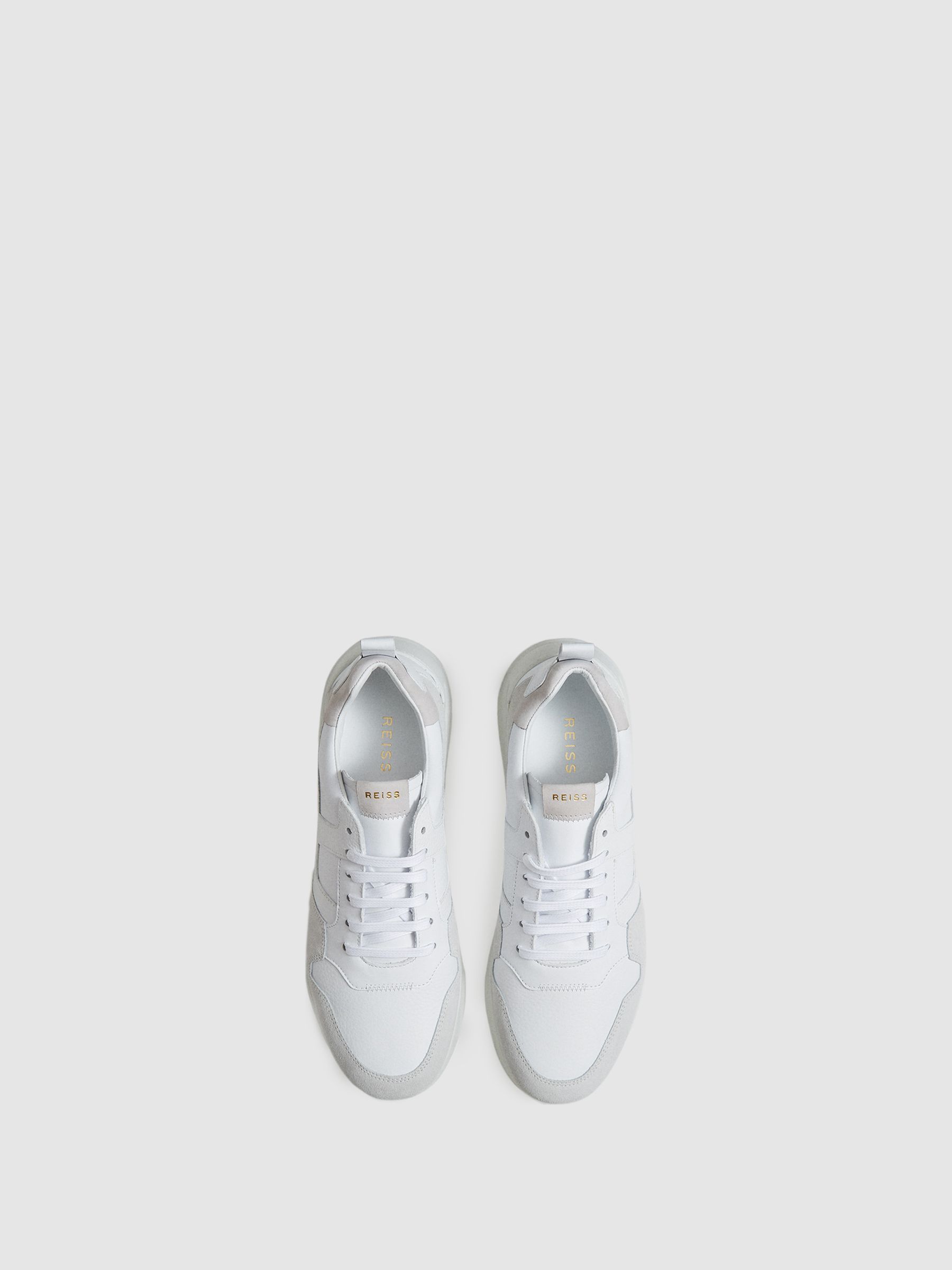 Leather Trainers in White - Image 3 of 7