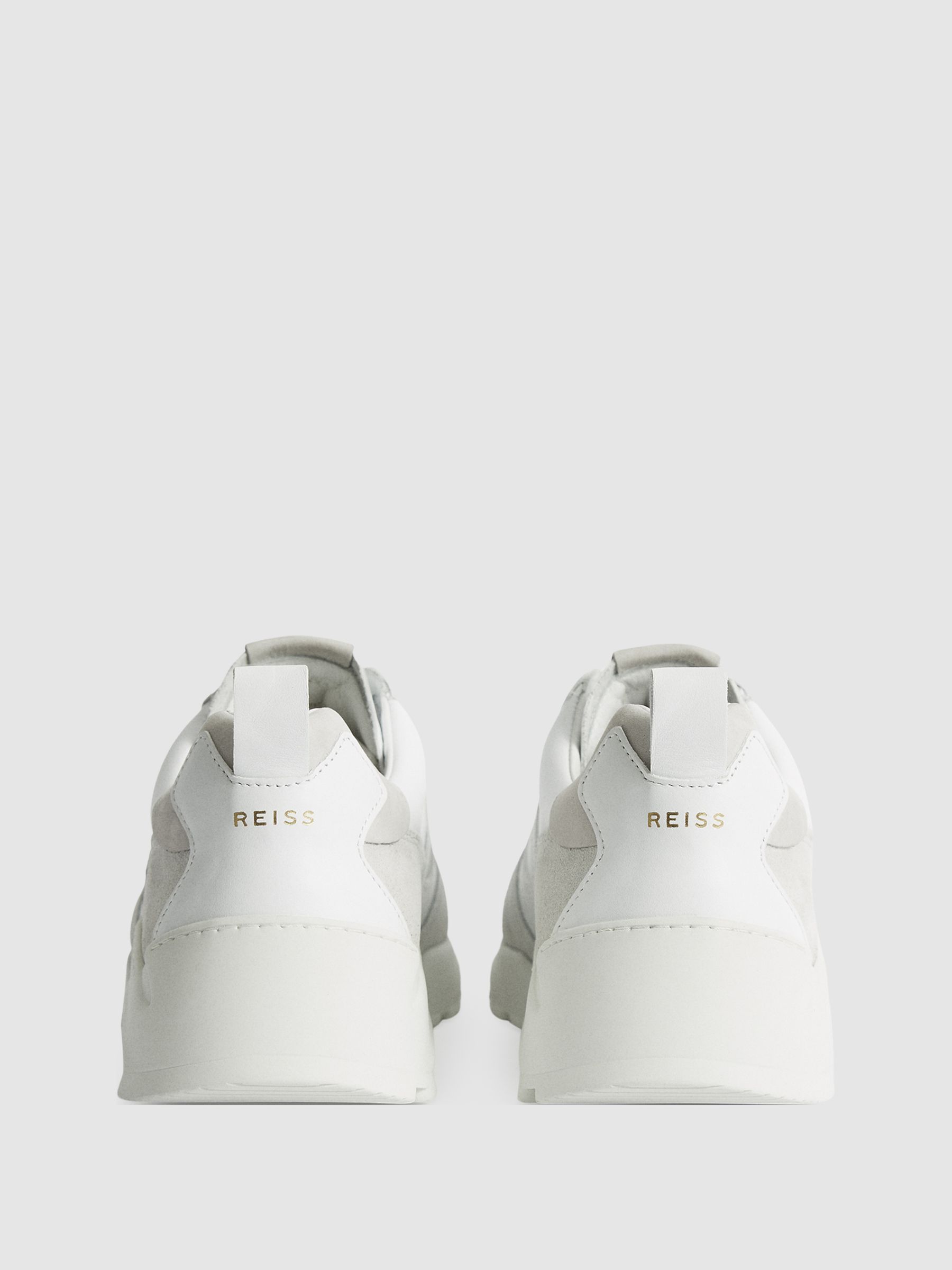 Leather Trainers in White - Image 5 of 7
