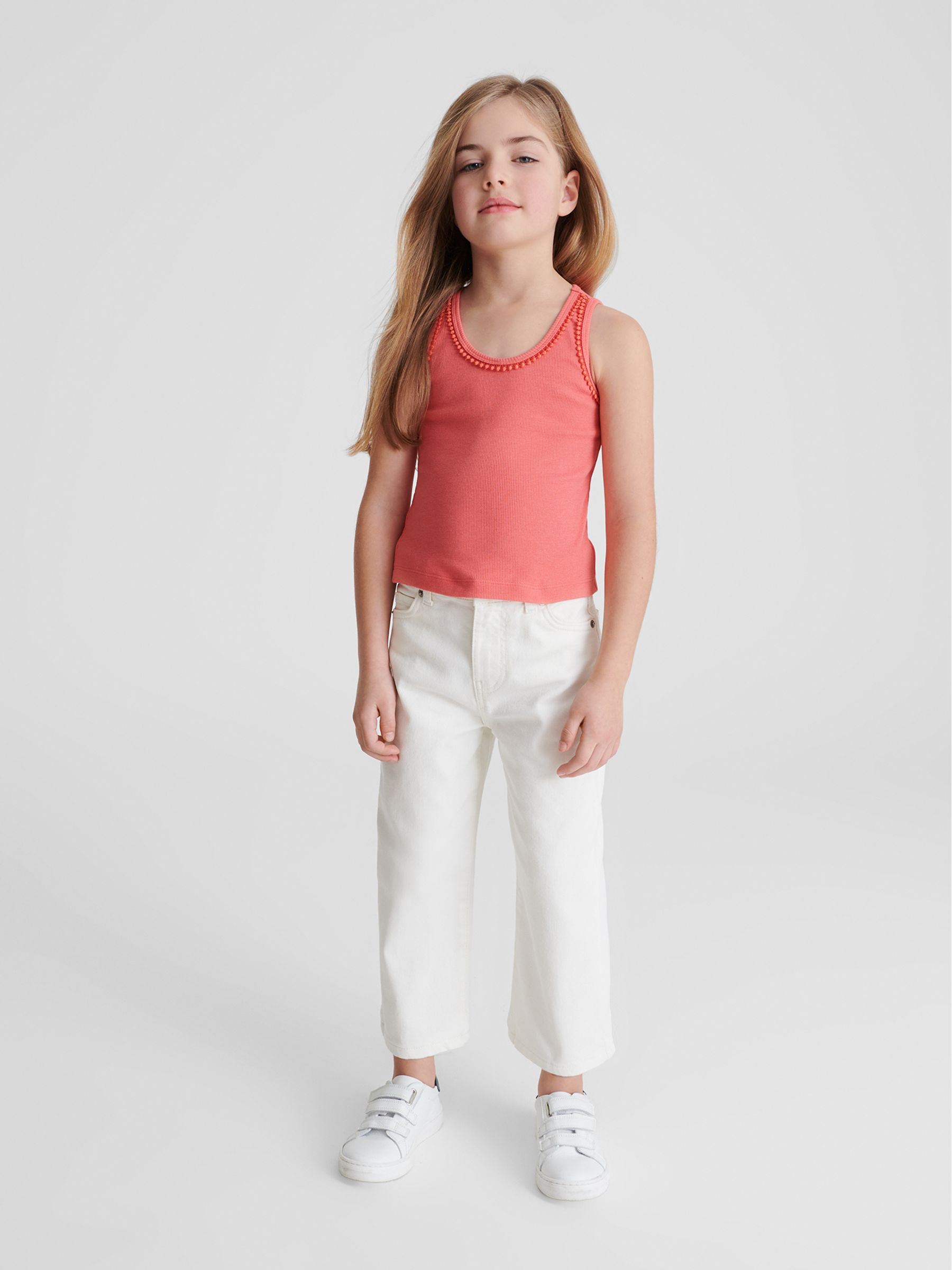 Trim Detail Vest in Coral - Image 1 of 6