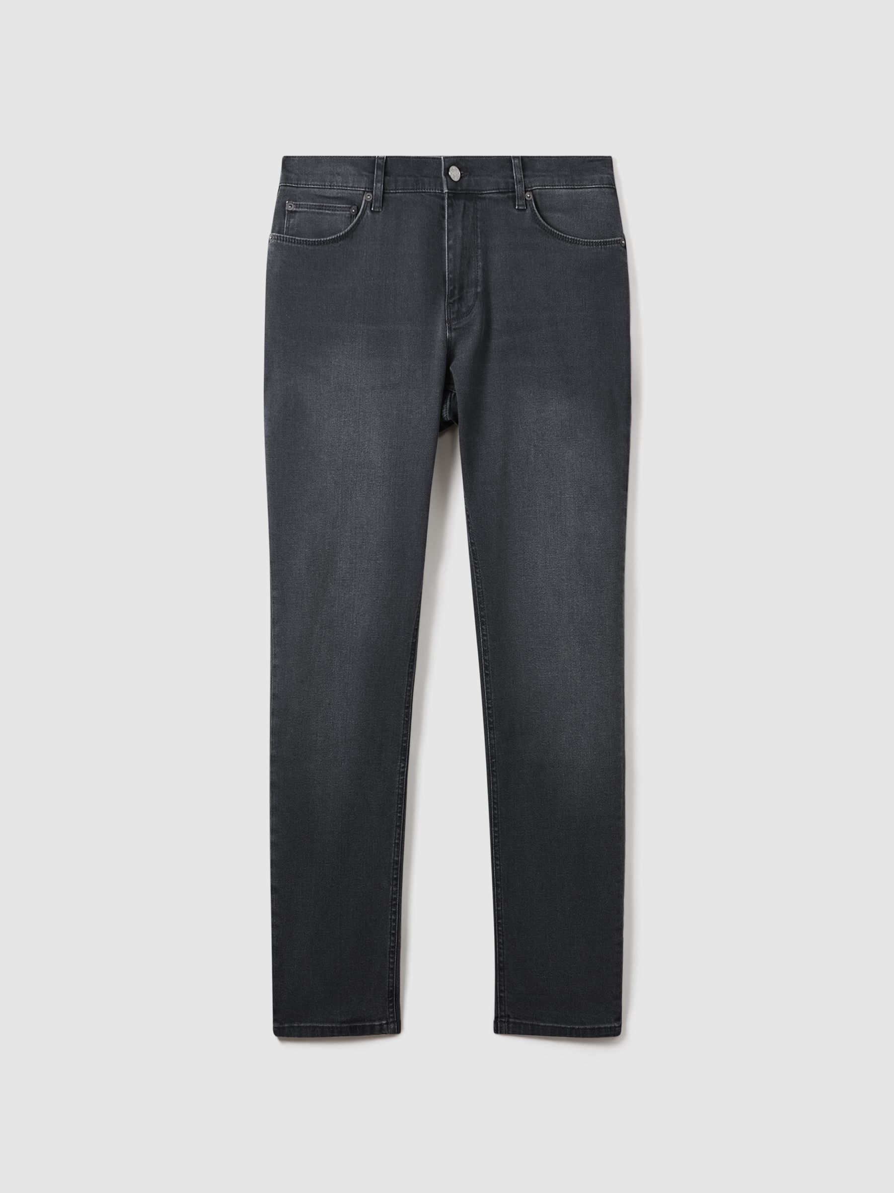 Slim Fit Washed Jersey Jeans in Grey - Image 2 of 6