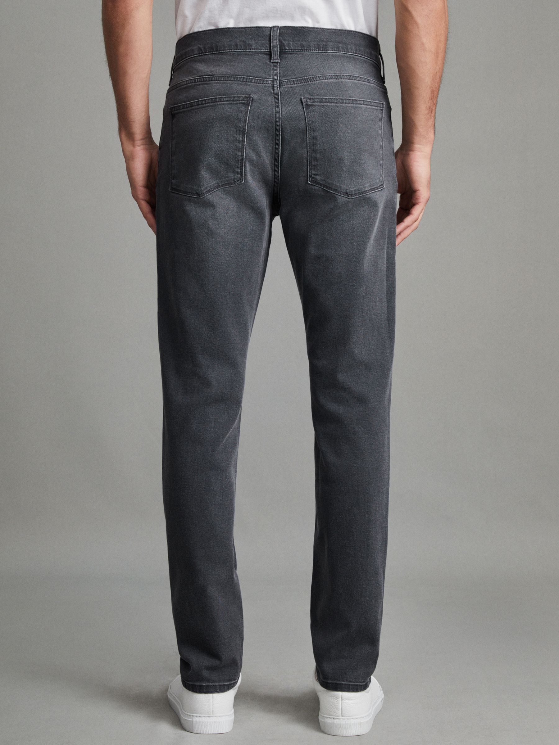Slim Fit Washed Jersey Jeans in Grey - Image 4 of 6