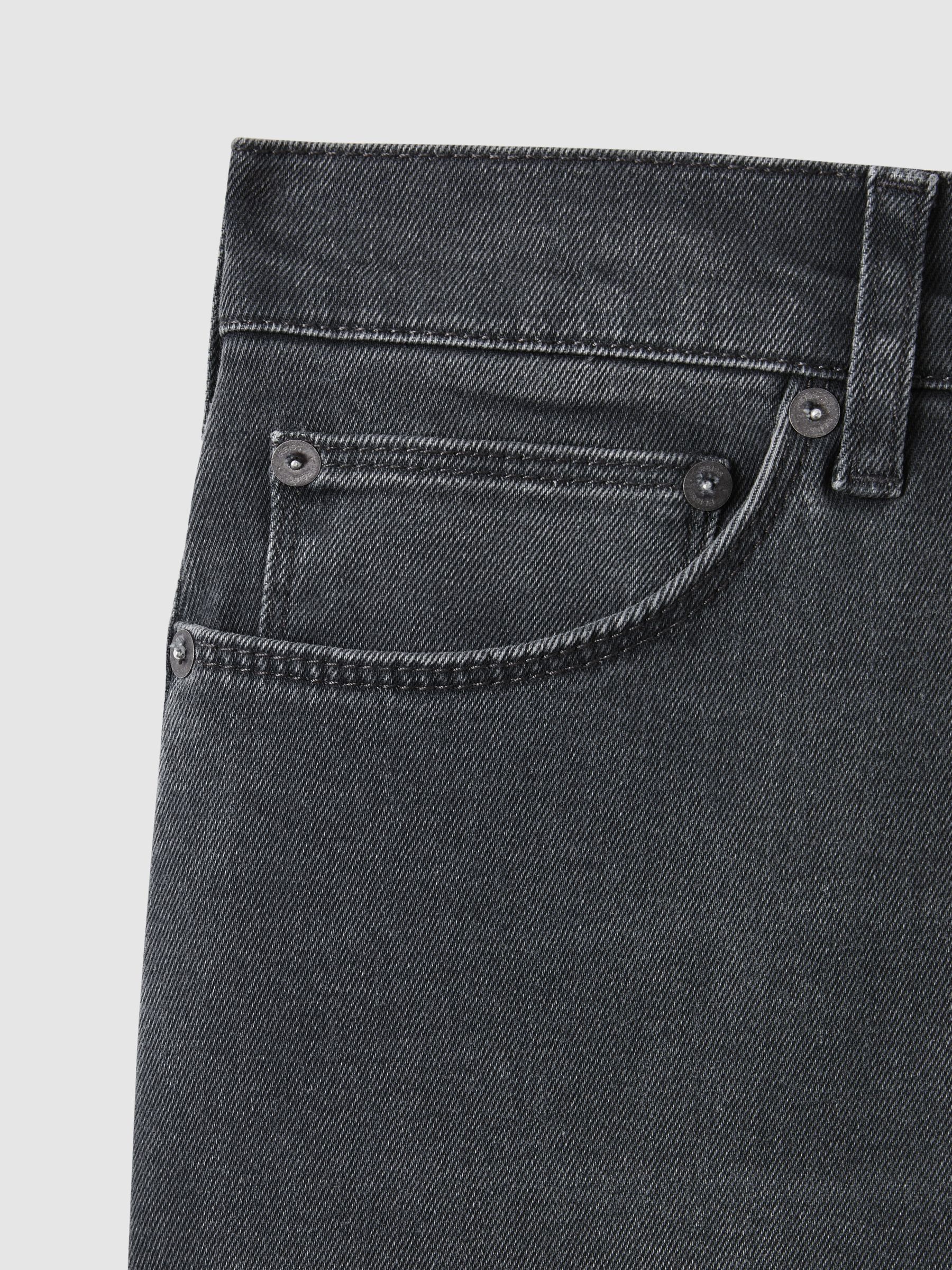 Slim Fit Washed Jersey Jeans in Grey - Image 5 of 6