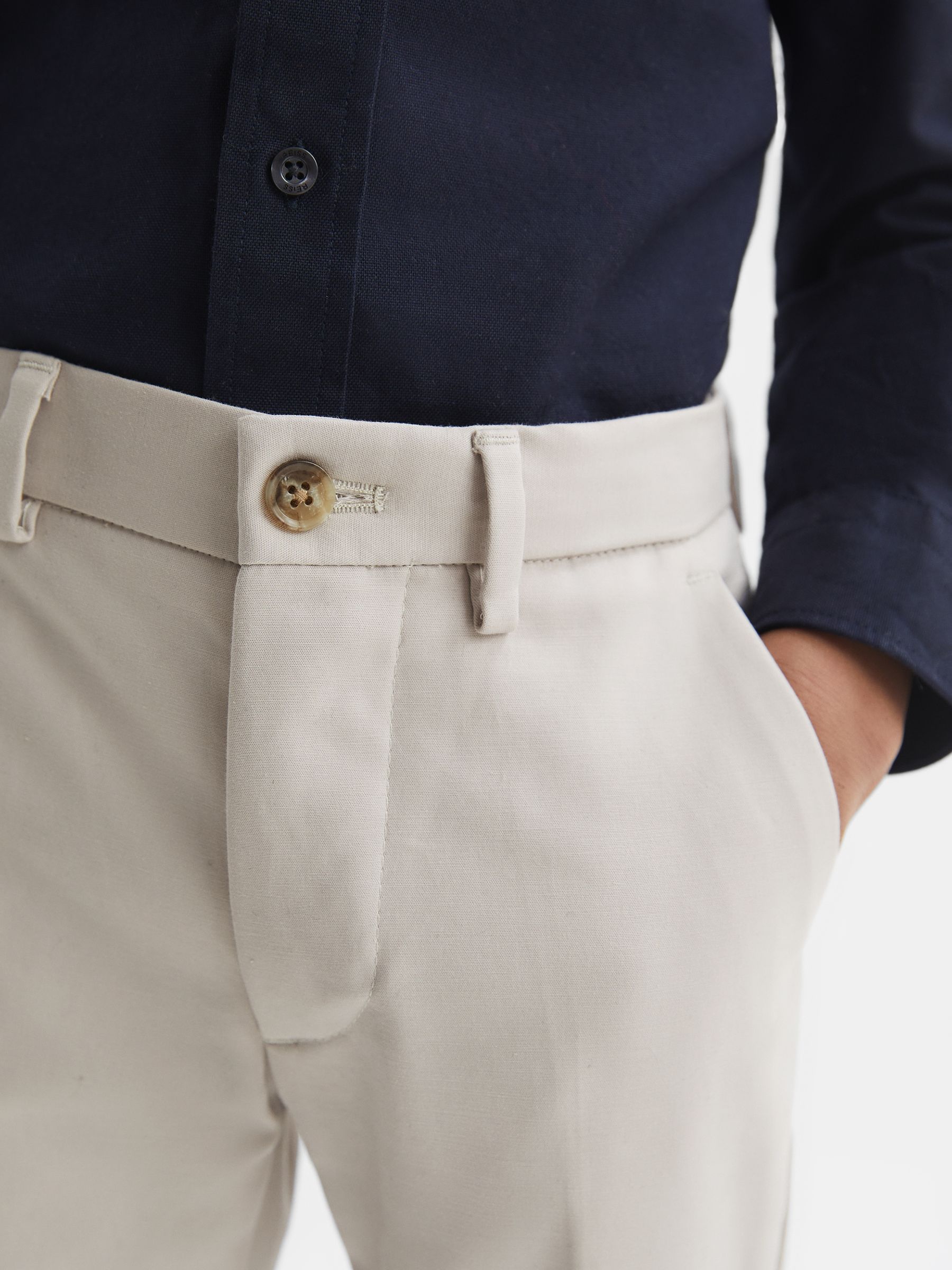 Junior Slim Fit Chinos in Stone - Image 4 of 8