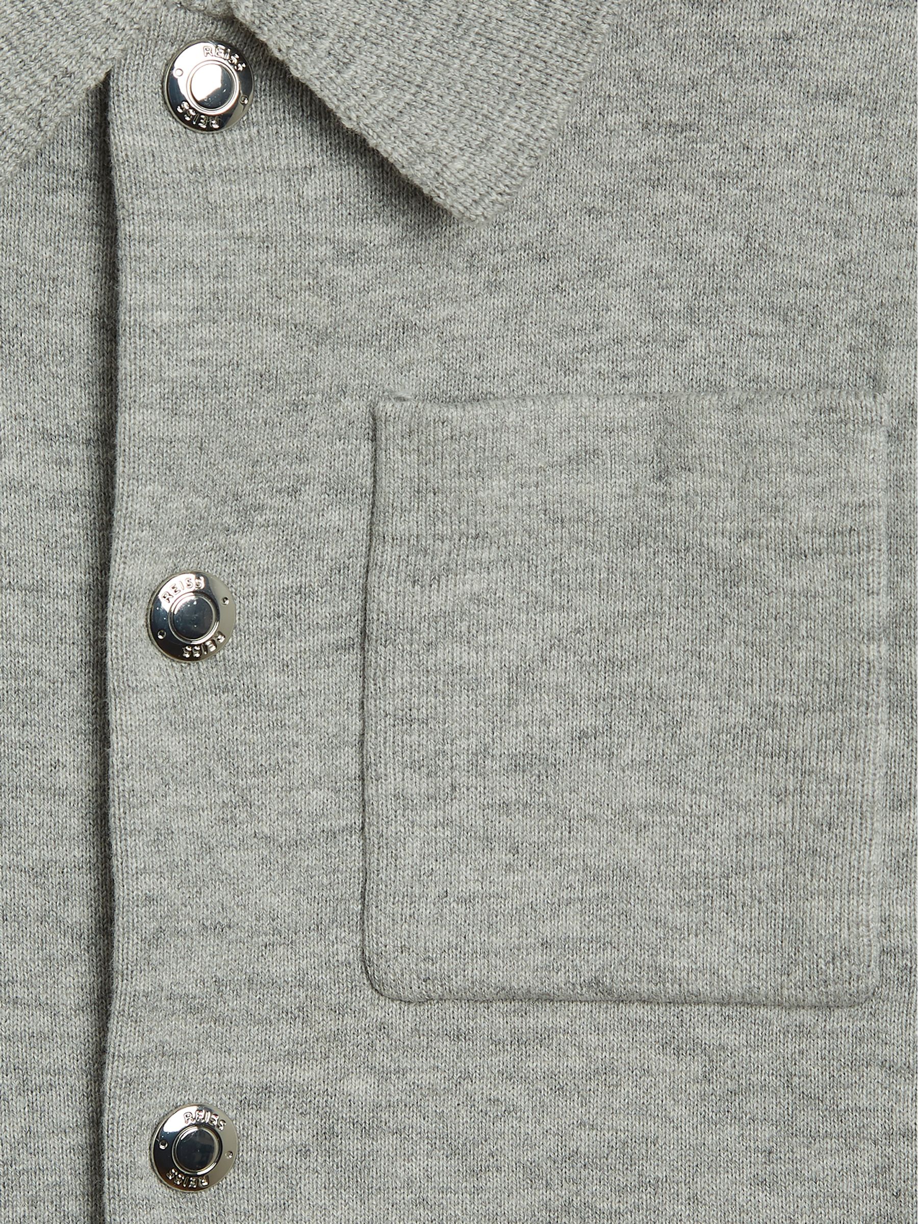 Wool Blend Overshirt in Soft Grey - Image 6 of 6