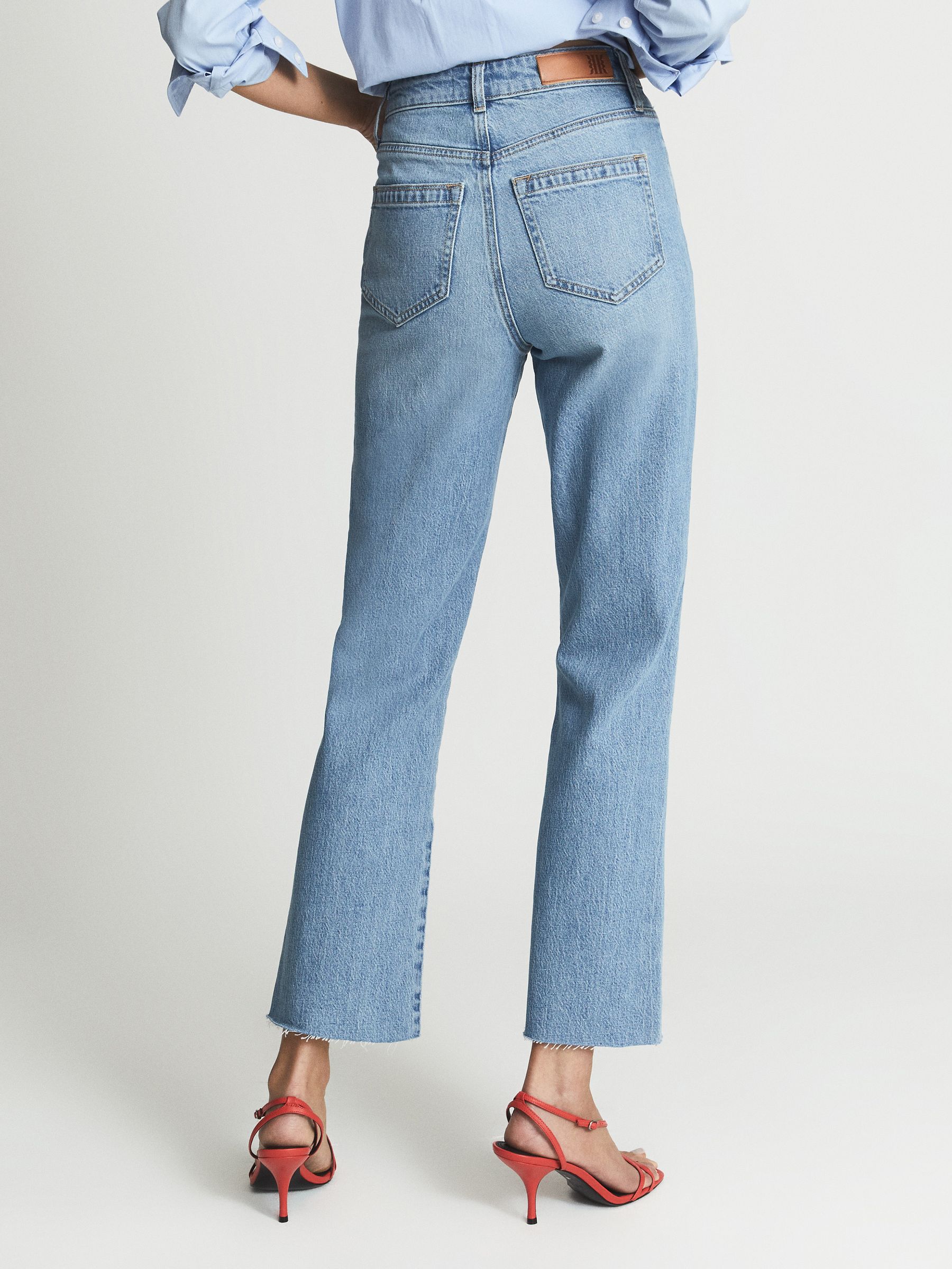 Mid Rise Kick Flared Jeans in Light Blue - Image 5 of 6