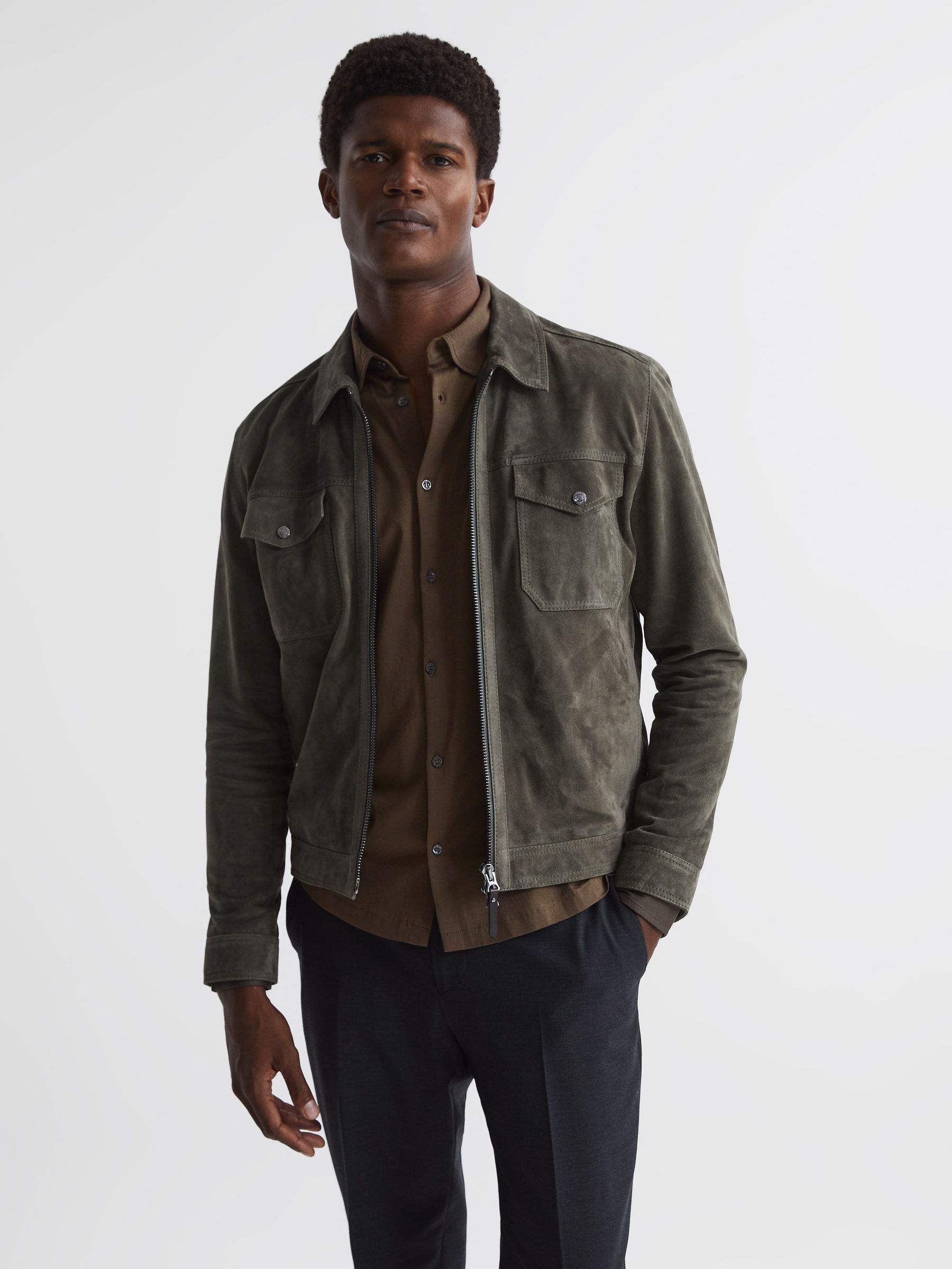 Mercerised Jersey Shirt in Mocha - Image 2 of 6 Mercerised Jersey Shirt in Mocha - Image 2 of 6