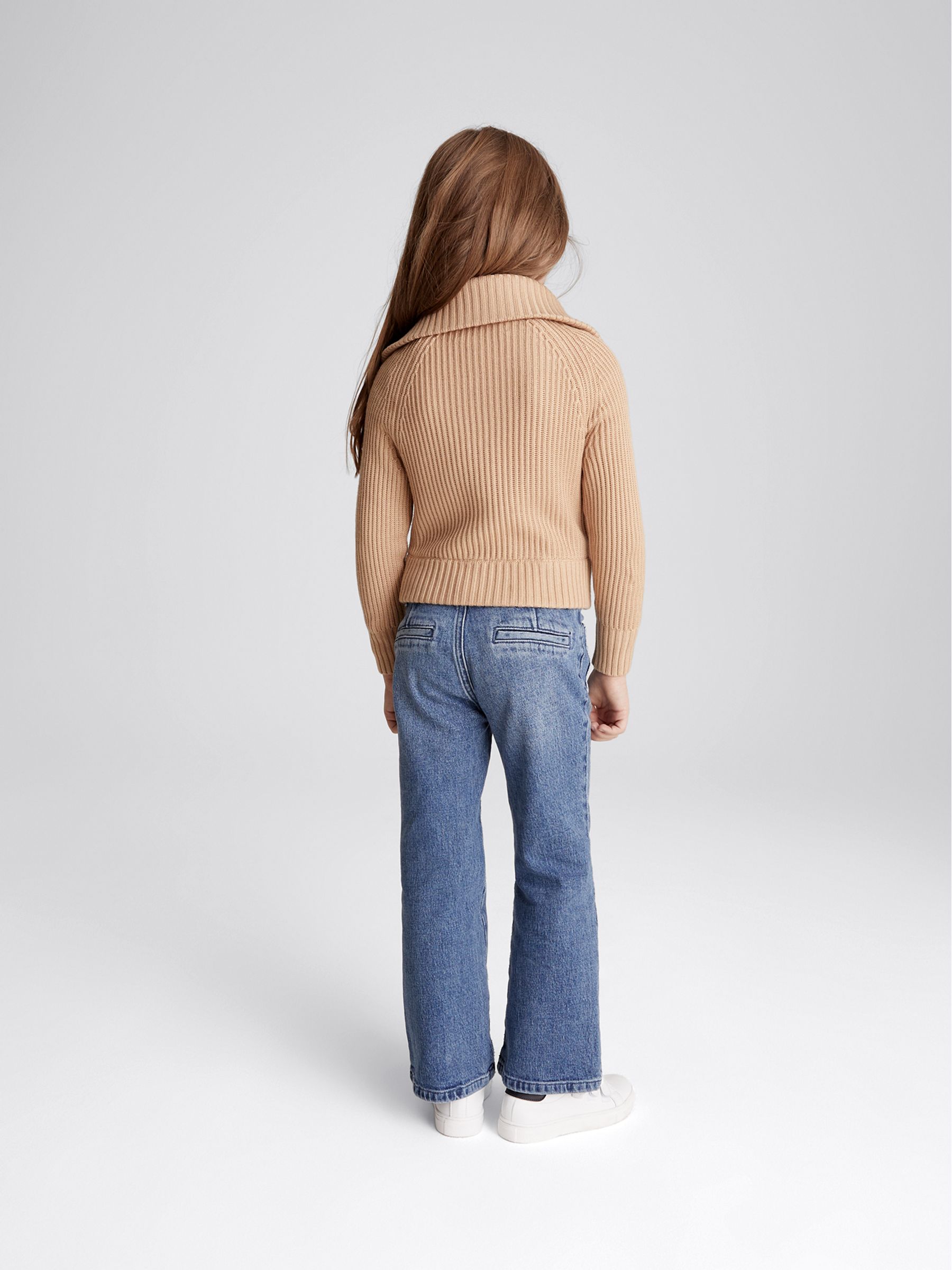 Knitted Hybrid Jacket in Camel - Image 5 of 8