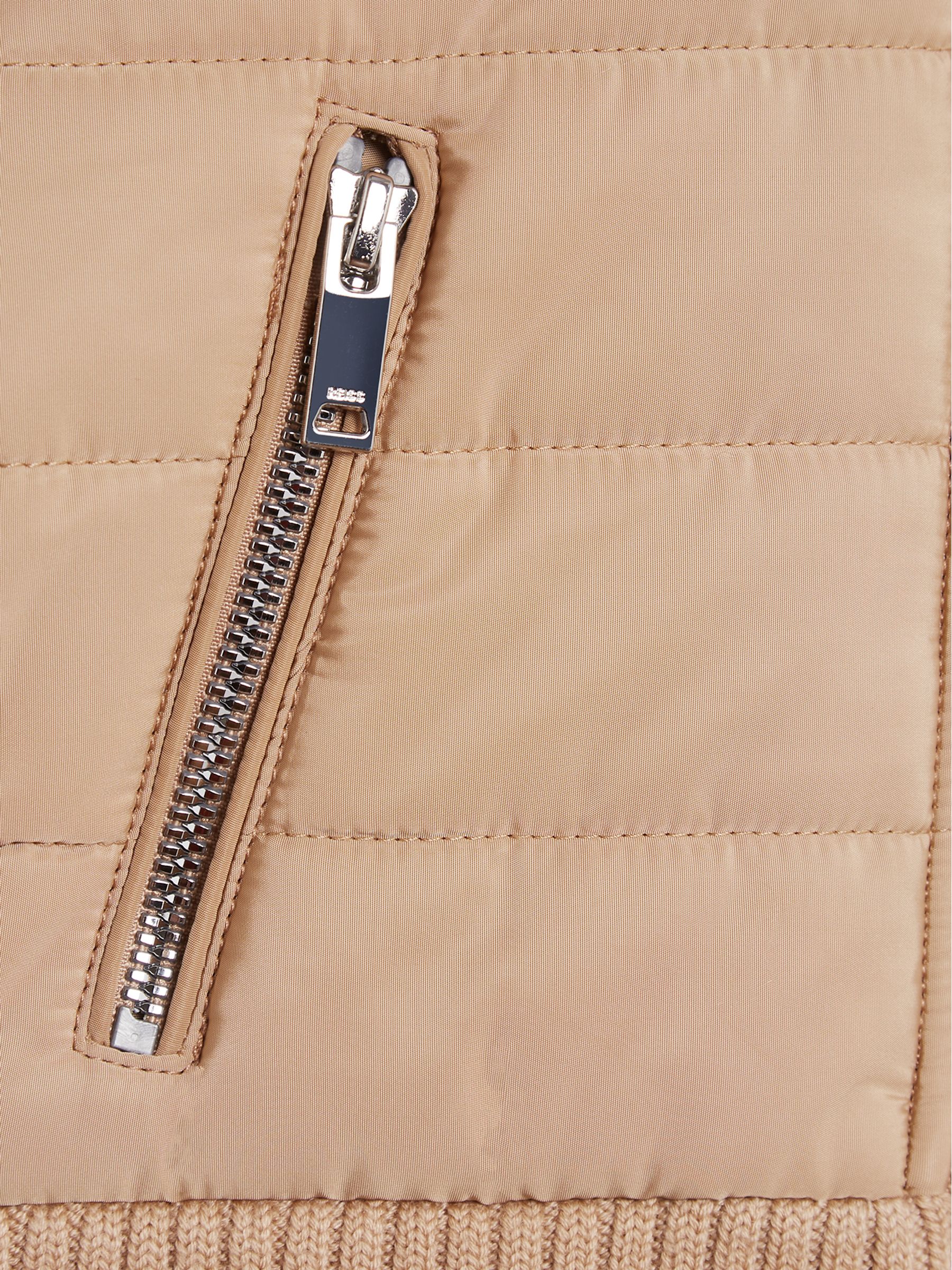 Knitted Hybrid Jacket in Camel - Image 8 of 8