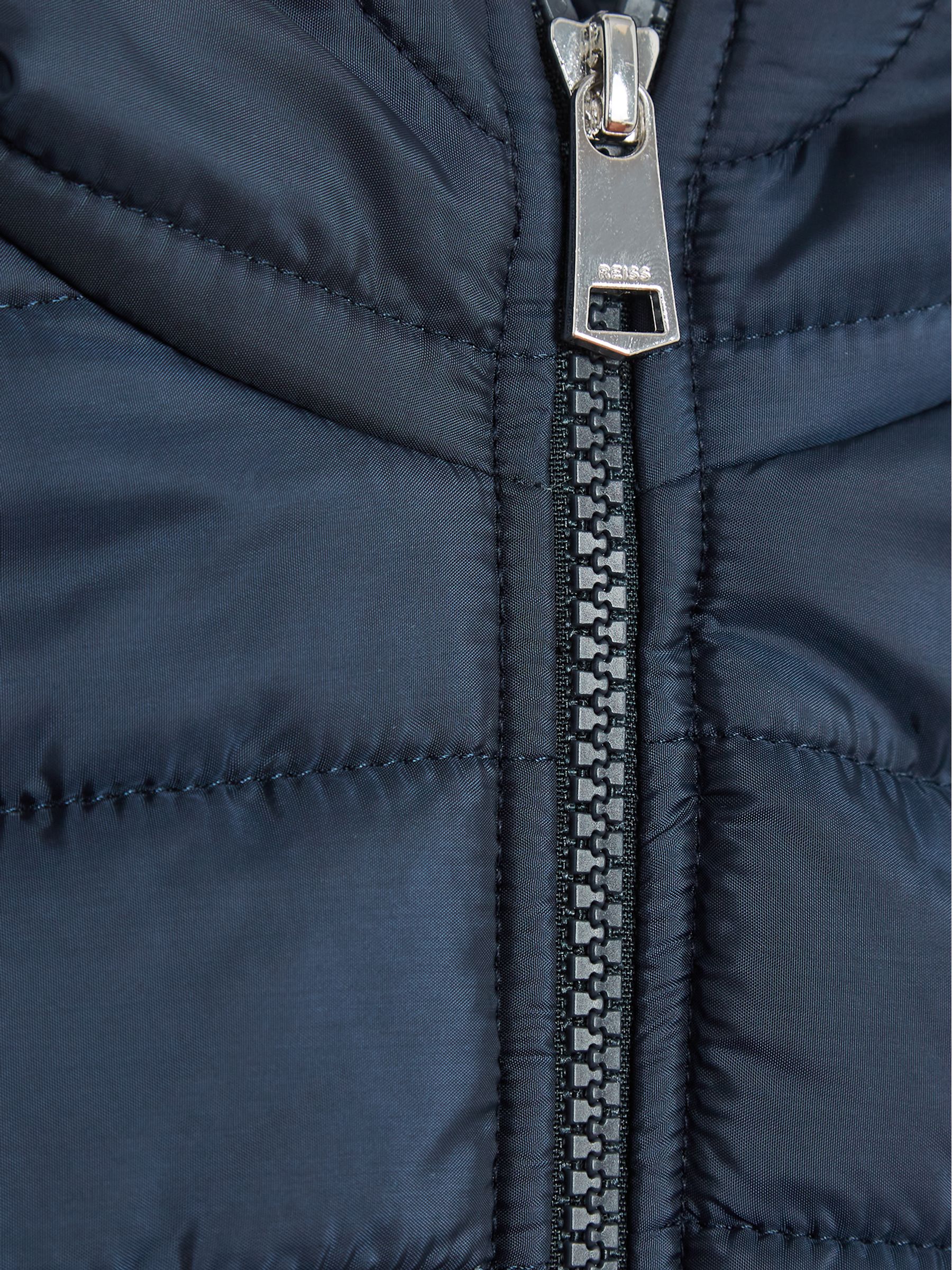 Jersey Hooded Hybrid Jacket in Navy - Image 9 of 9