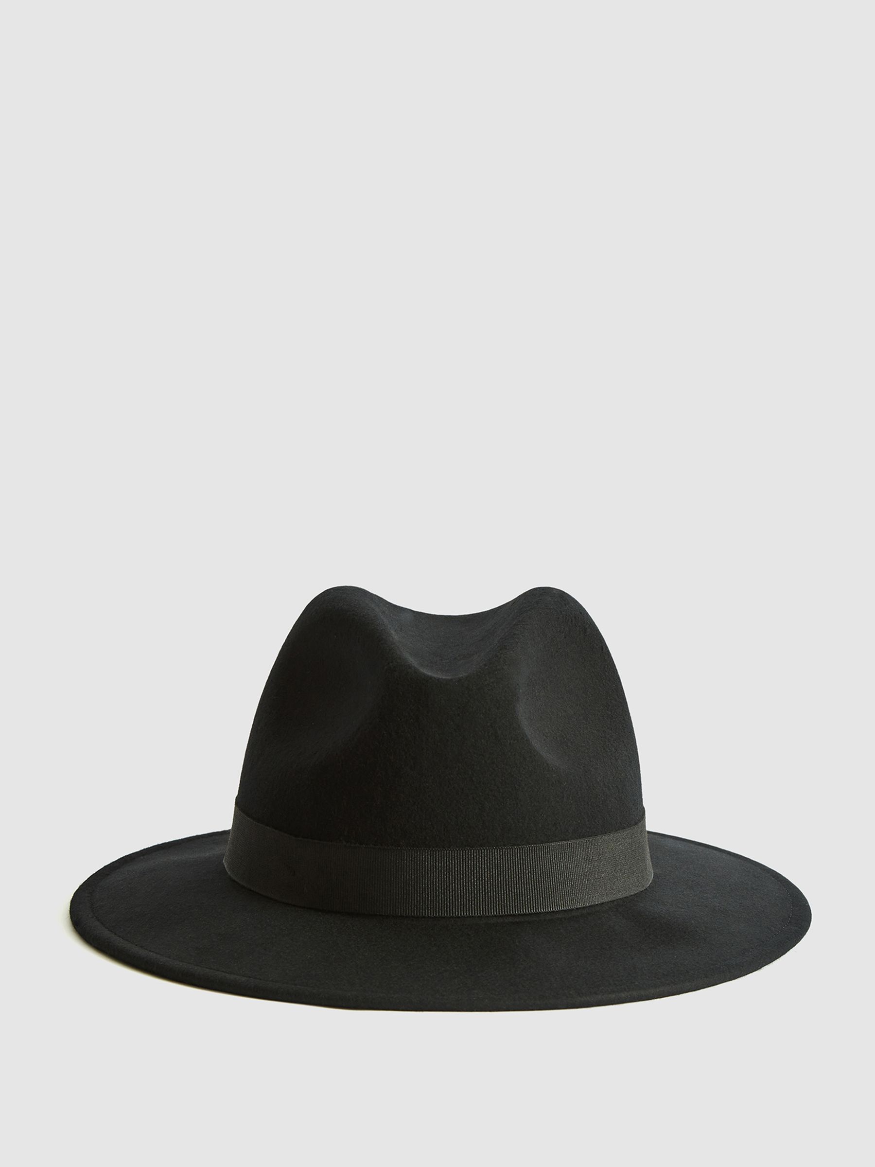 Wool Fedora Hat in Black - Image 3 of 5