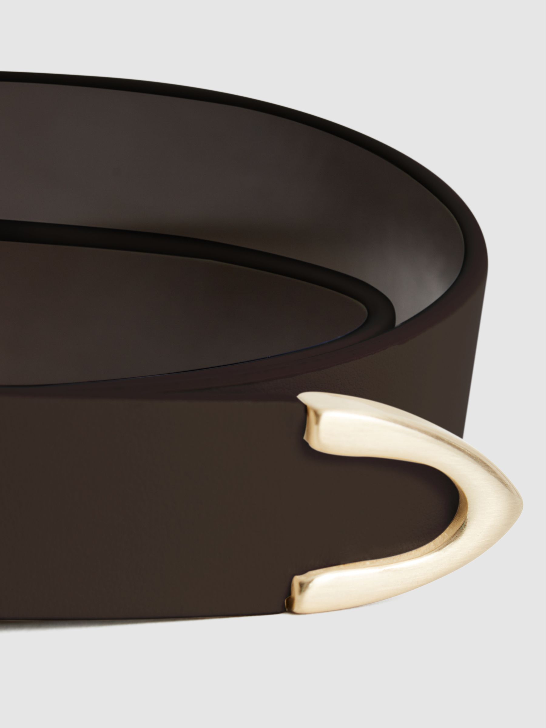 Decorative Buckle Leather Belt in Chocolate - Image 7 of 7