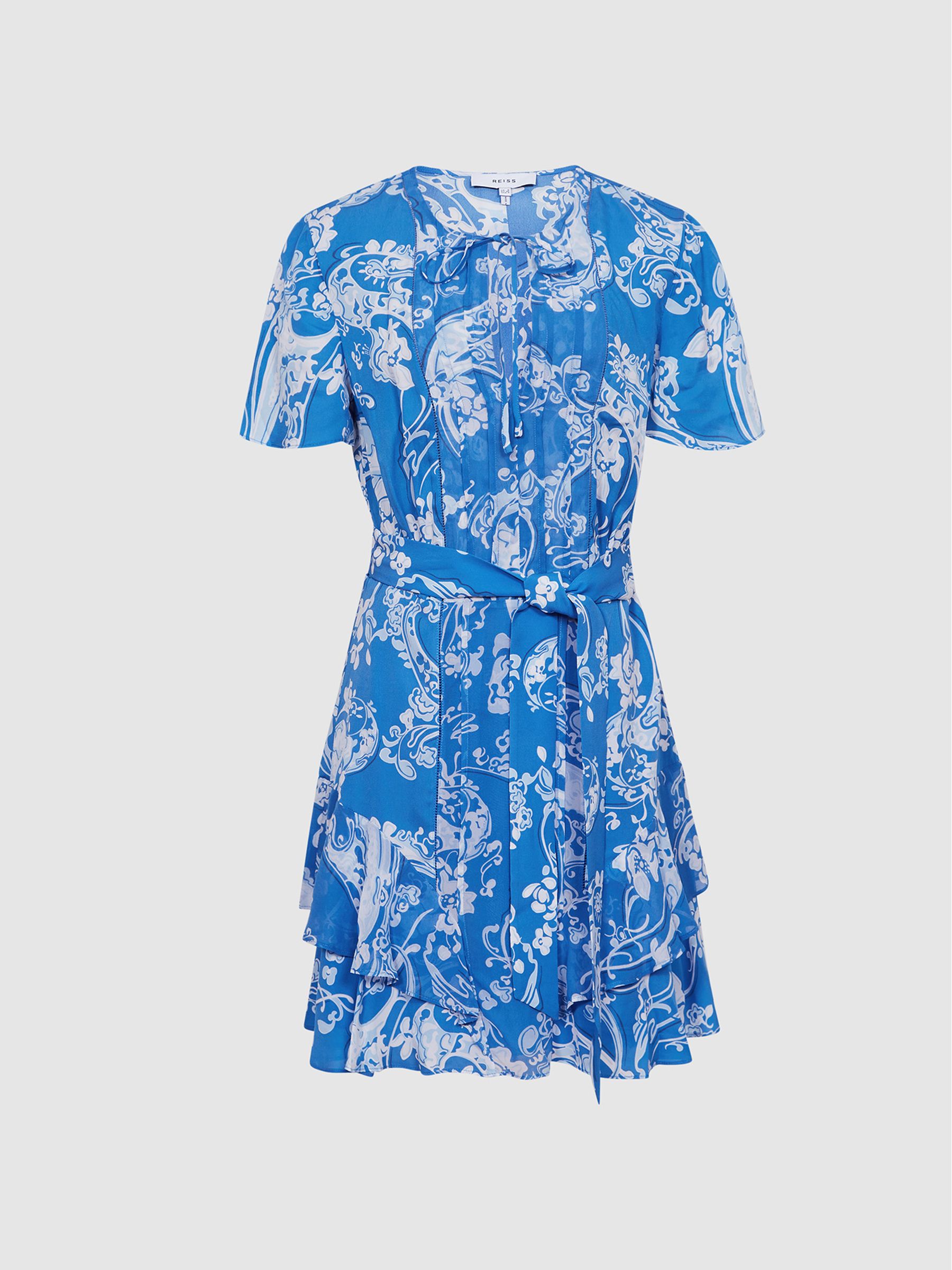 Regular Paisley Flippy Mini Dress in Blue - Image 2 of 5