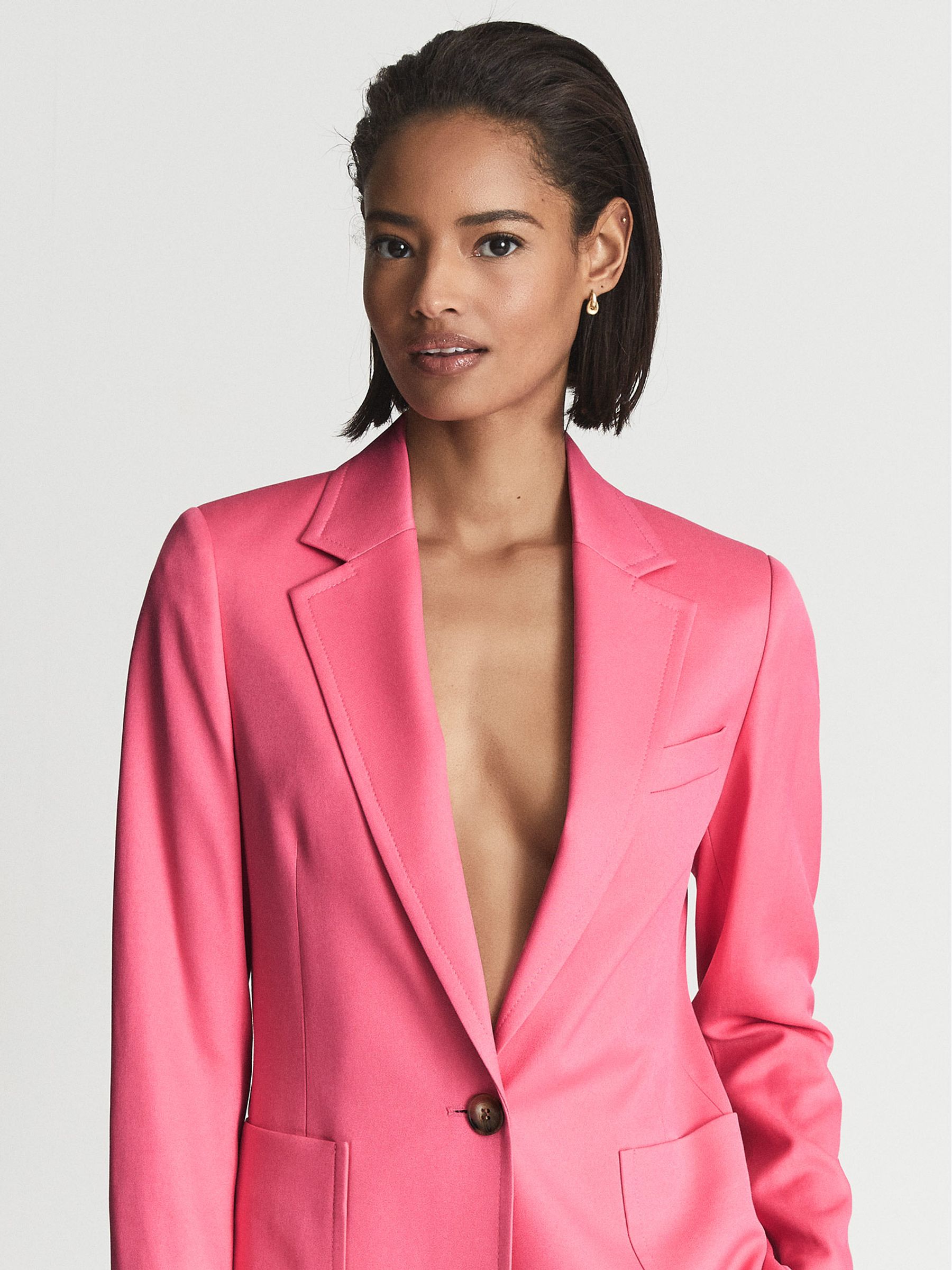 Reiss Petite Single Breasted Blazer in Pink | REISS