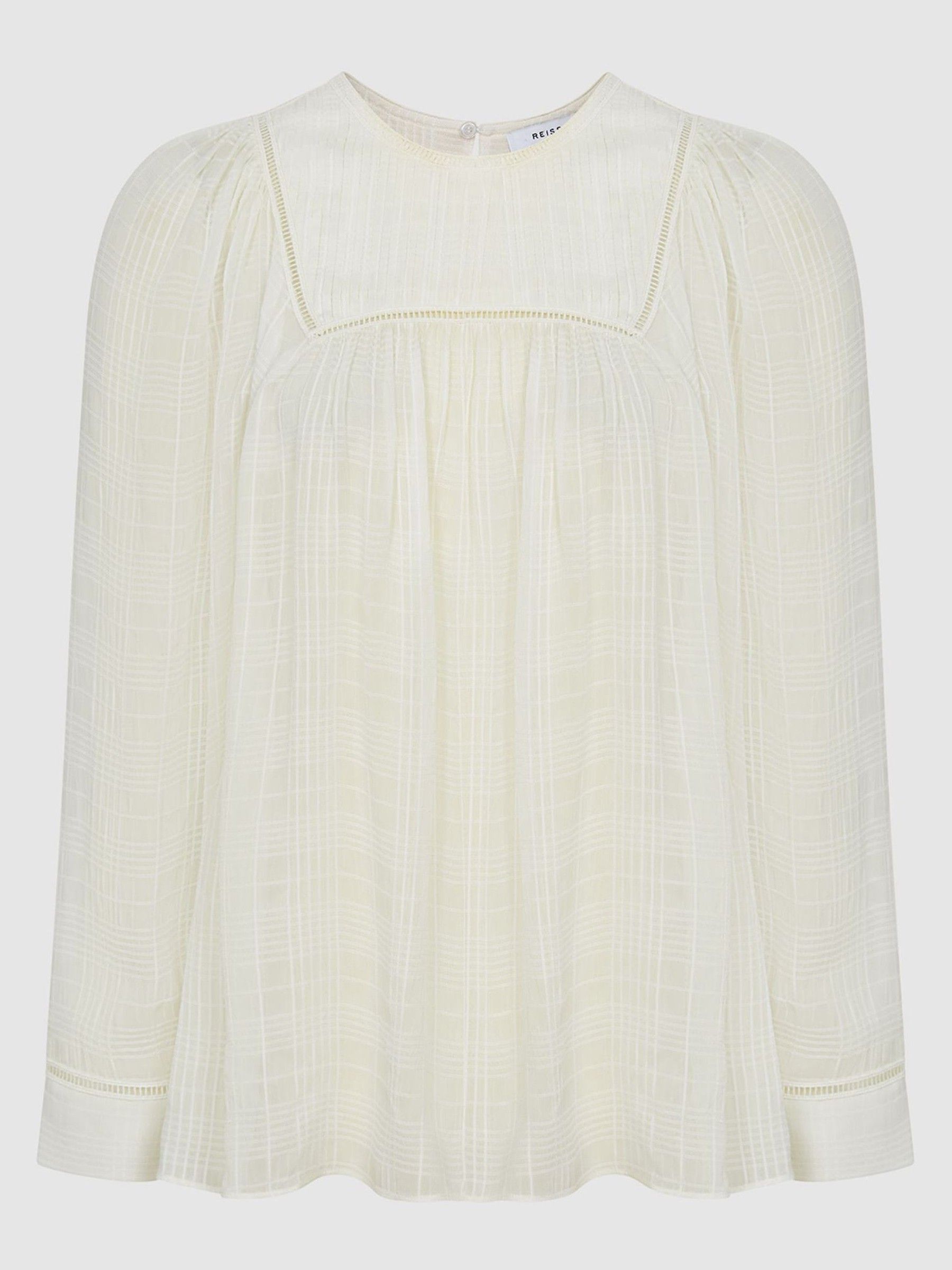 Ladder Interest Blouse in White - Image 2 of 5