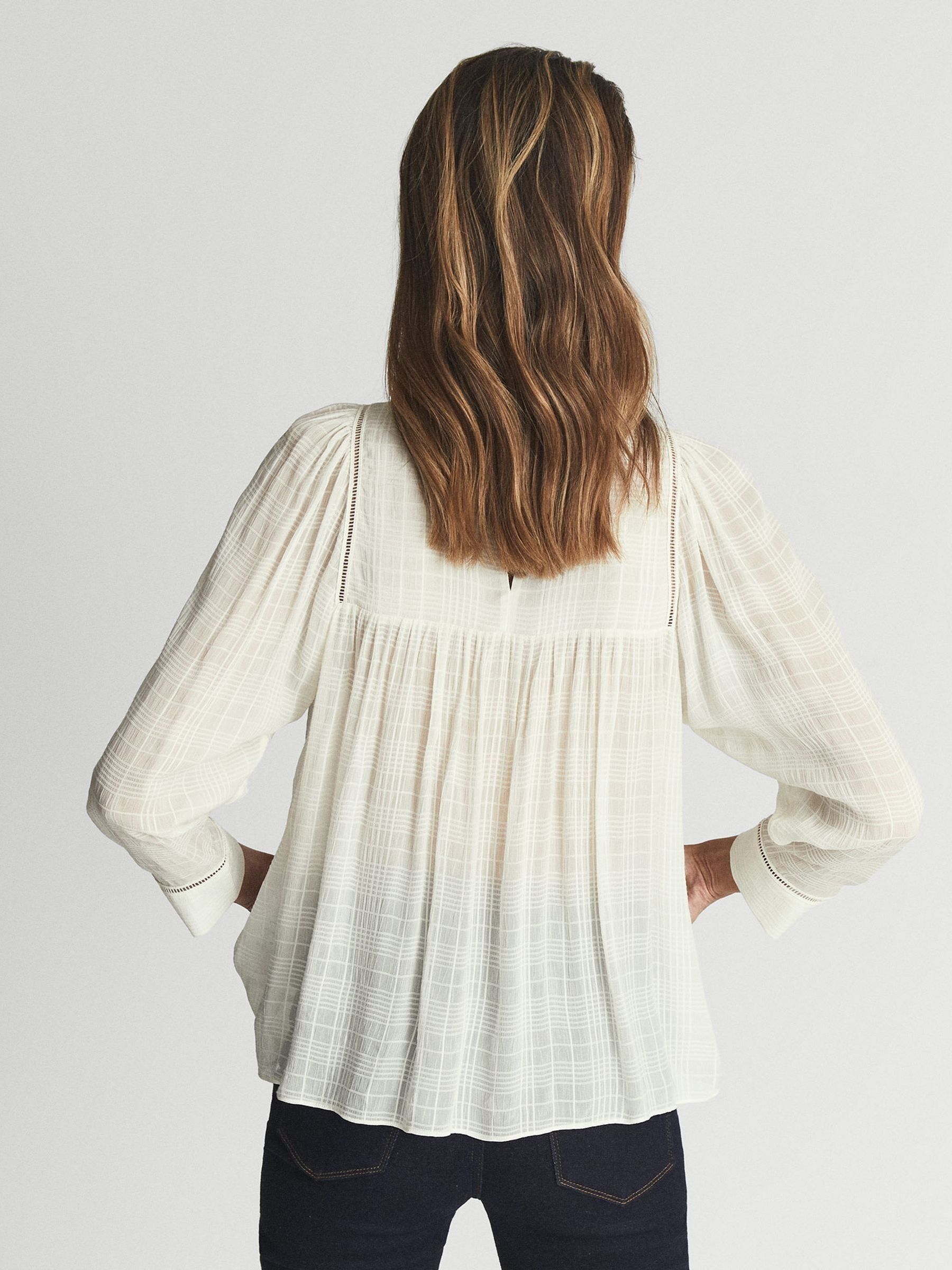 Ladder Interest Blouse in White - Image 5 of 5
