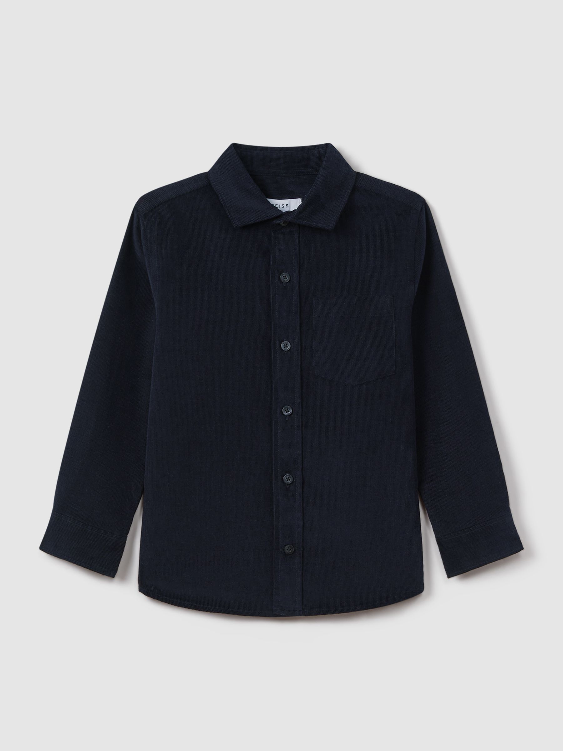3-9 yrs Corduroy Cutaway Collar Shirt in Navy - Image 2 of 6
