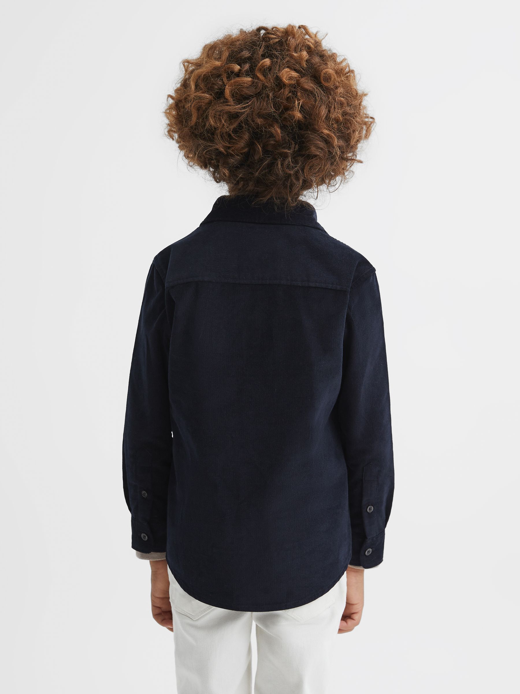 3-9 yrs Corduroy Cutaway Collar Shirt in Navy - Image 5 of 6