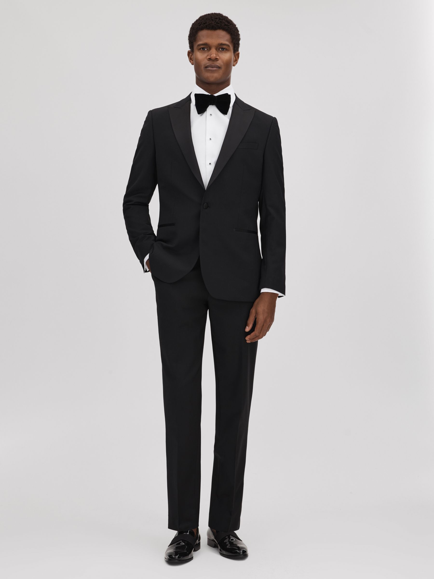 Slim Fit Double Cuff Tuxedo Shirt in White - Image 3 of 7