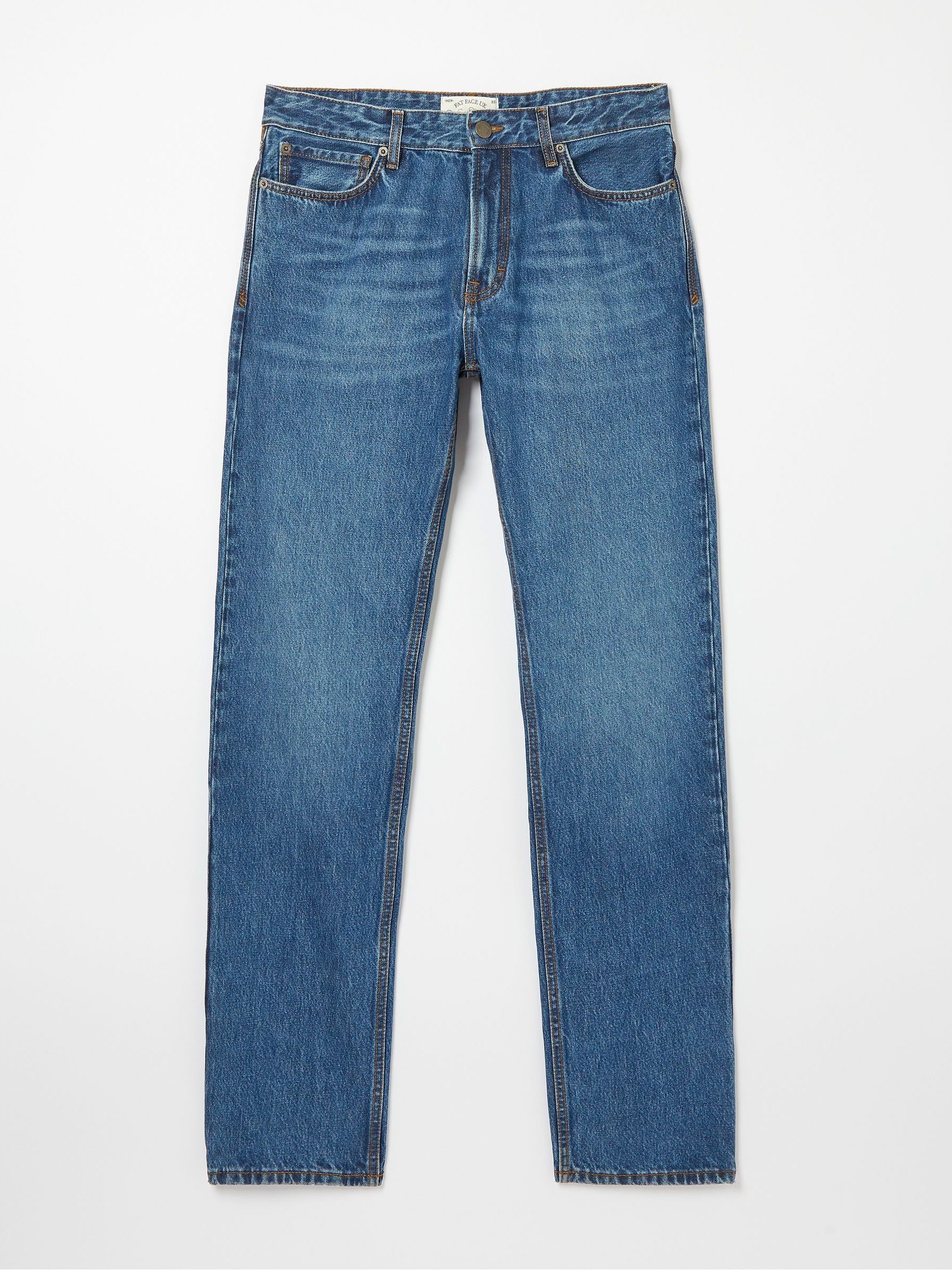 Blue Straight Stone Wash Jeans - Image 4 of 4