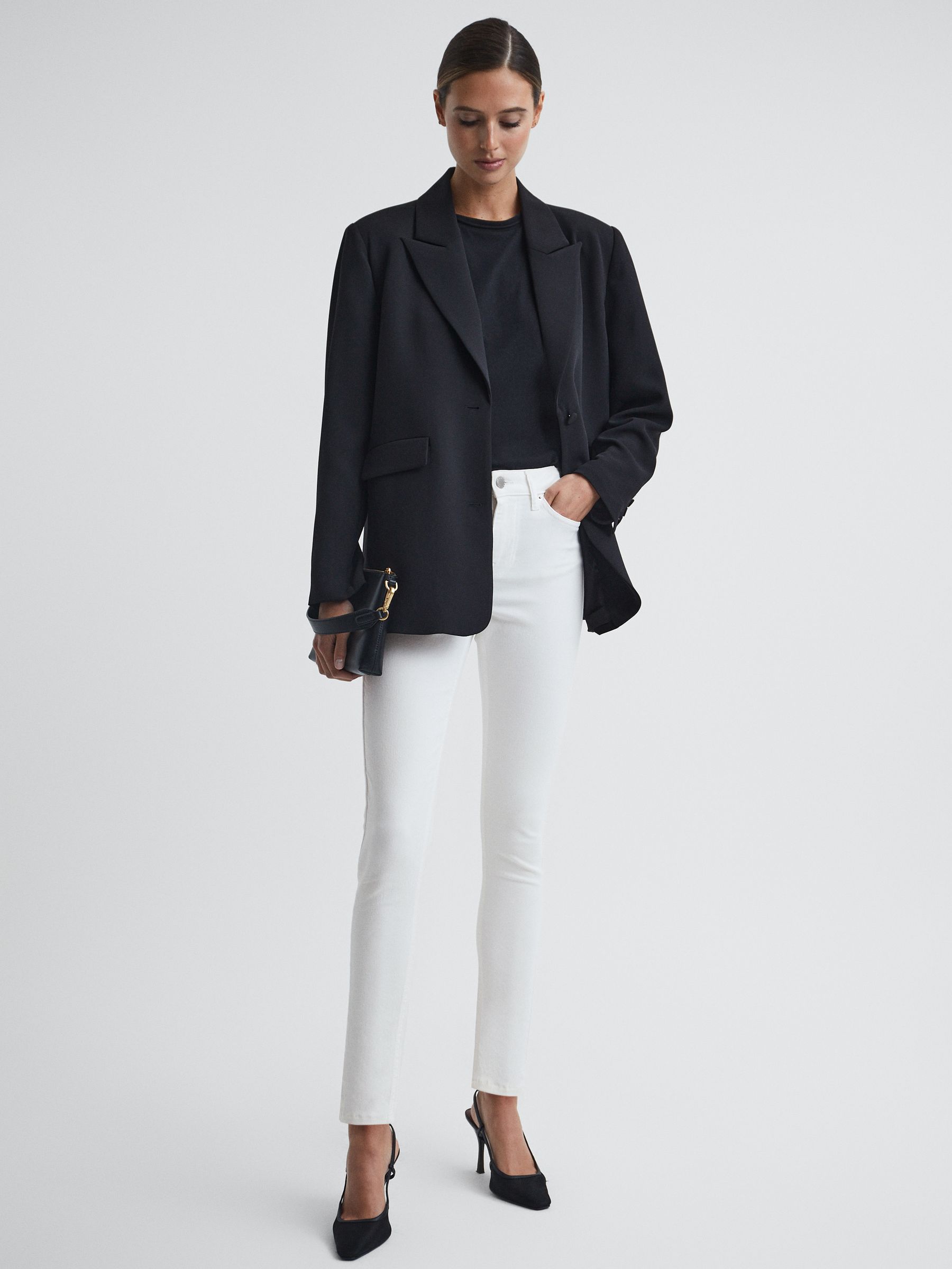 Mid Rise Skinny Jeans in White - Image 1 of 5