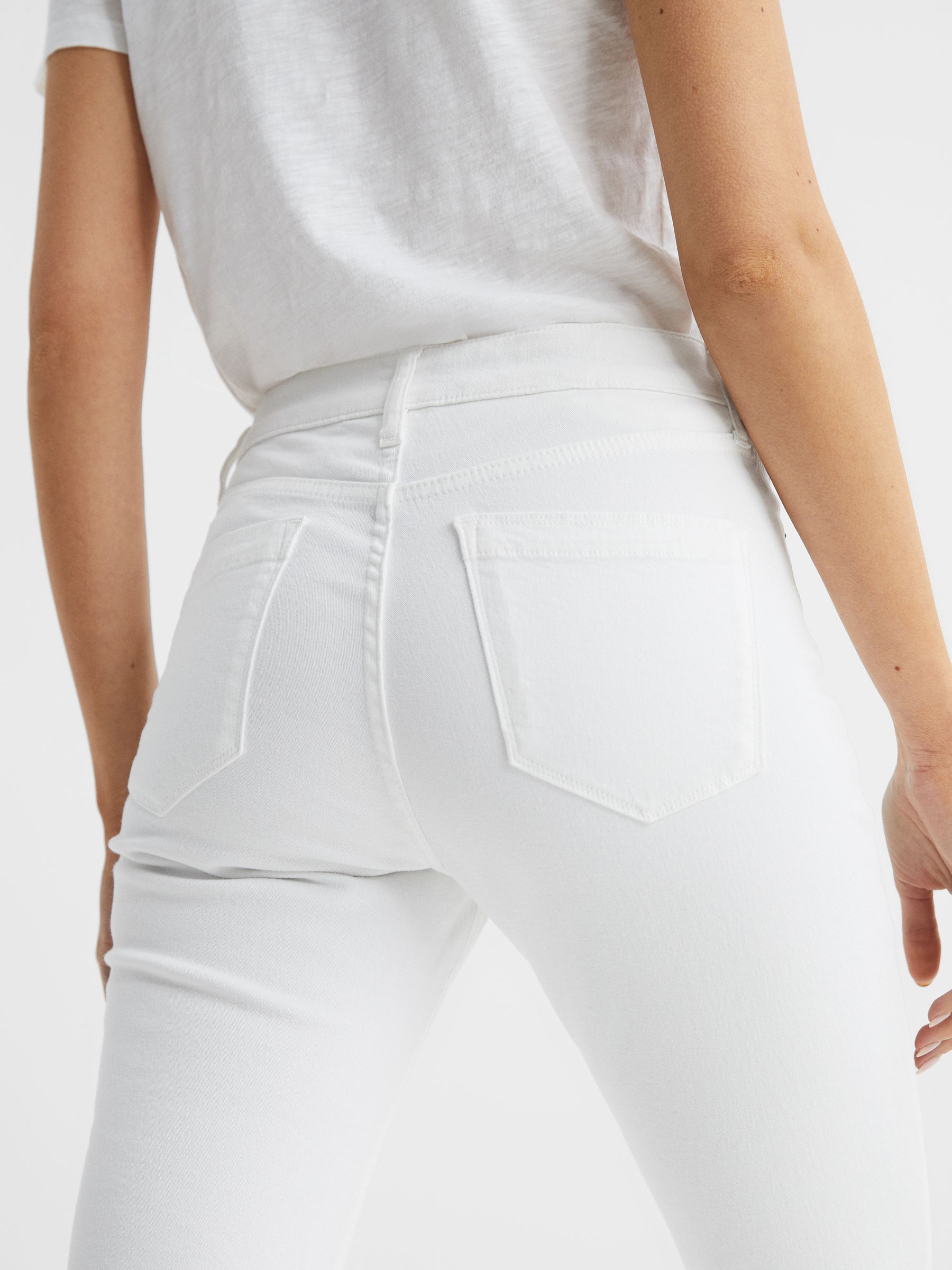 Mid Rise Skinny Jeans in White - Image 12 of 16