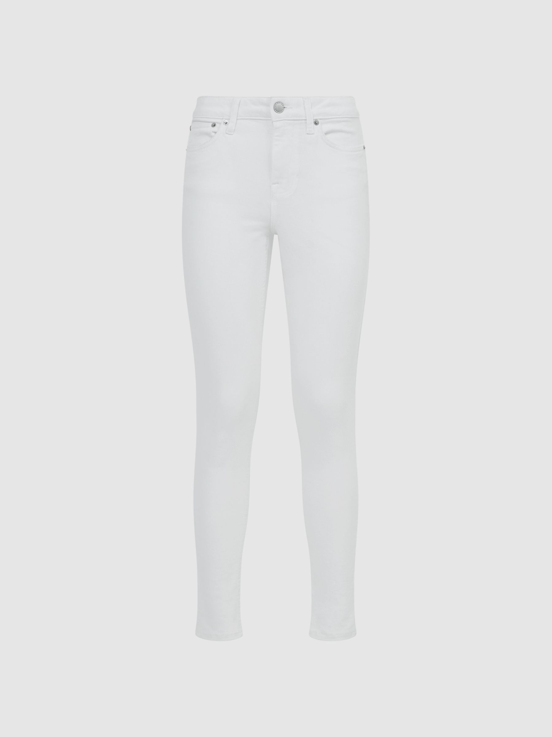 Mid Rise Skinny Jeans in White - Image 2 of 5