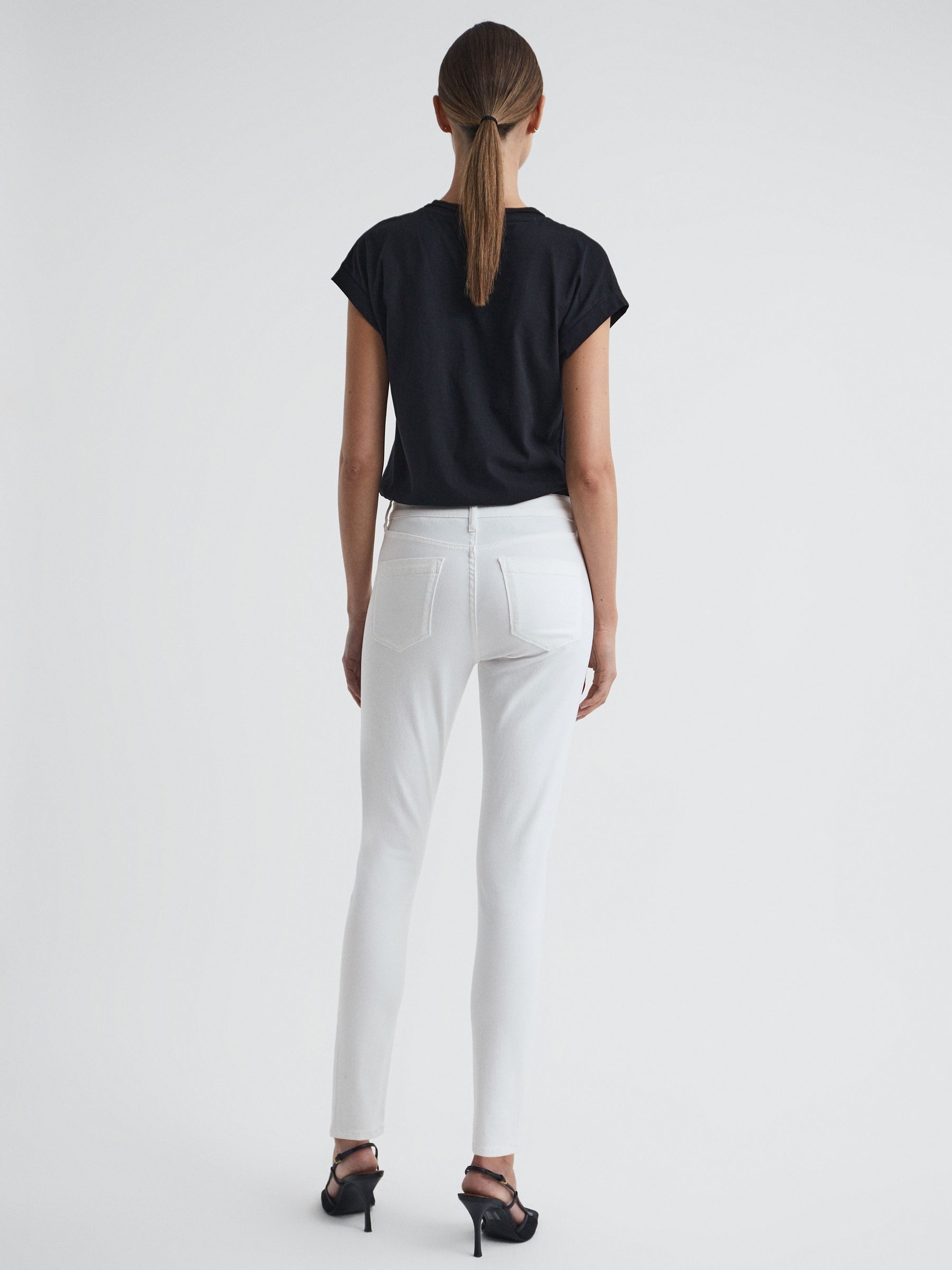 Mid Rise Skinny Jeans in White - Image 5 of 5