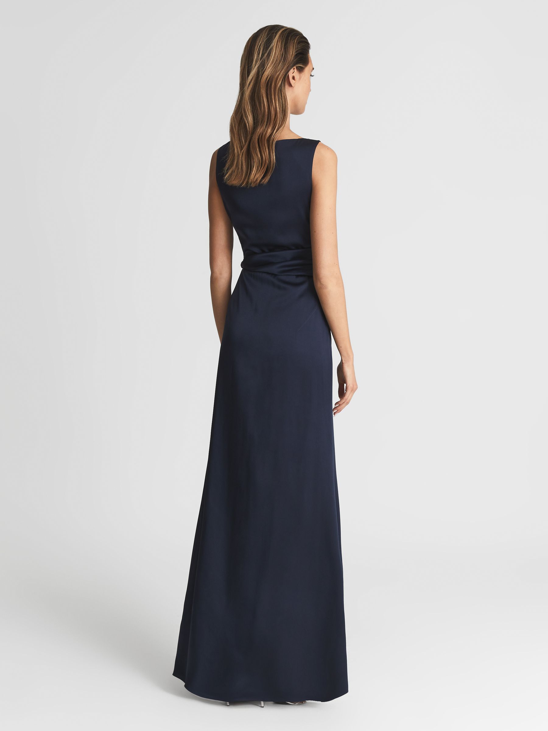 Drape Front Maxi Dress in Navy - Image 5 of 6