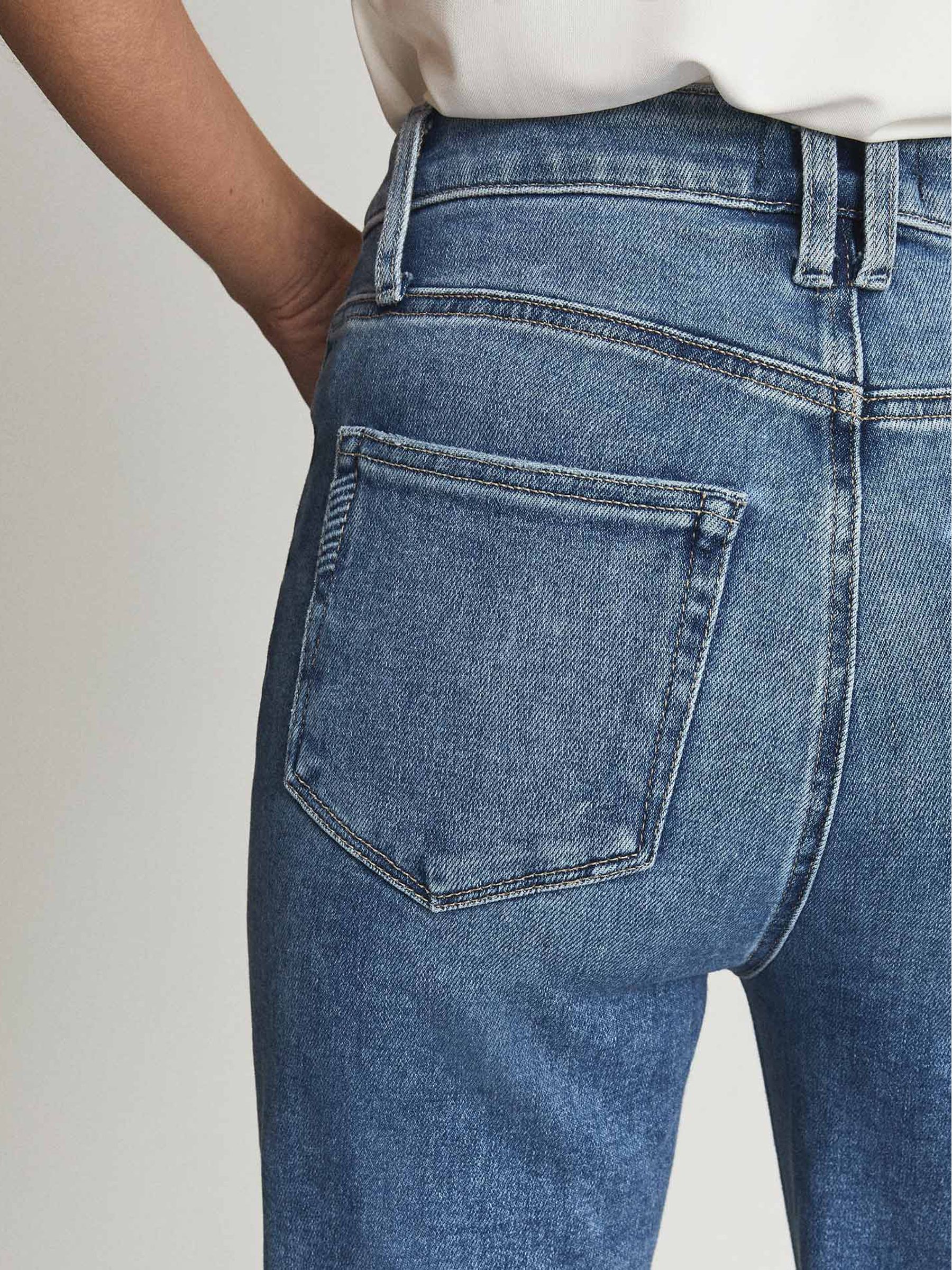 PAIGE Skinny Crop Jeans in Mid Blue - Image 5 of 7