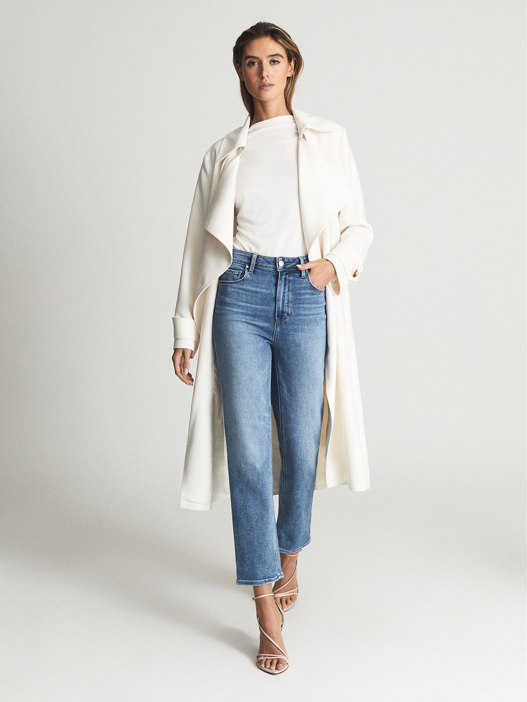 PAIGE Skinny Crop Jeans in Mid Blue - Image 6 of 7