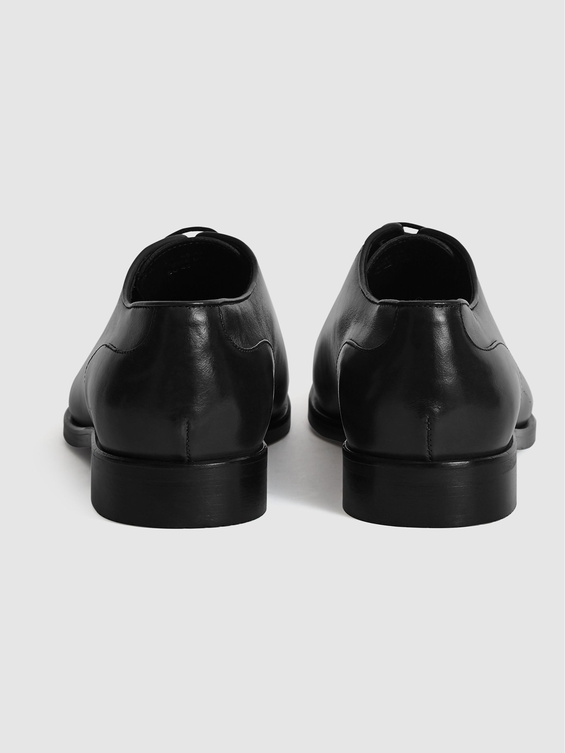 Leather Whole Cut Shoes in Black - Image 5 of 6