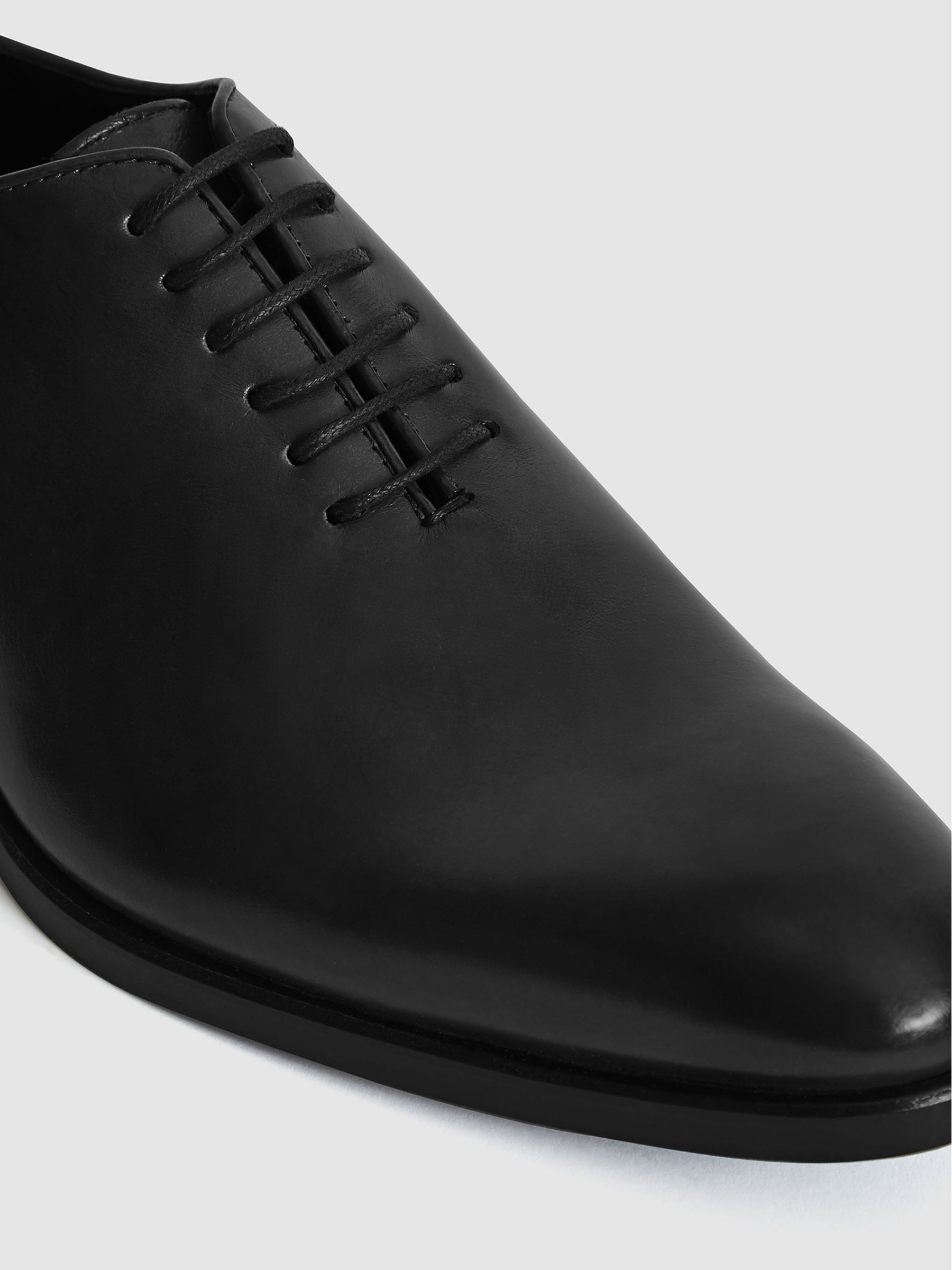 Leather Whole Cut Shoes in Black - Image 6 of 6