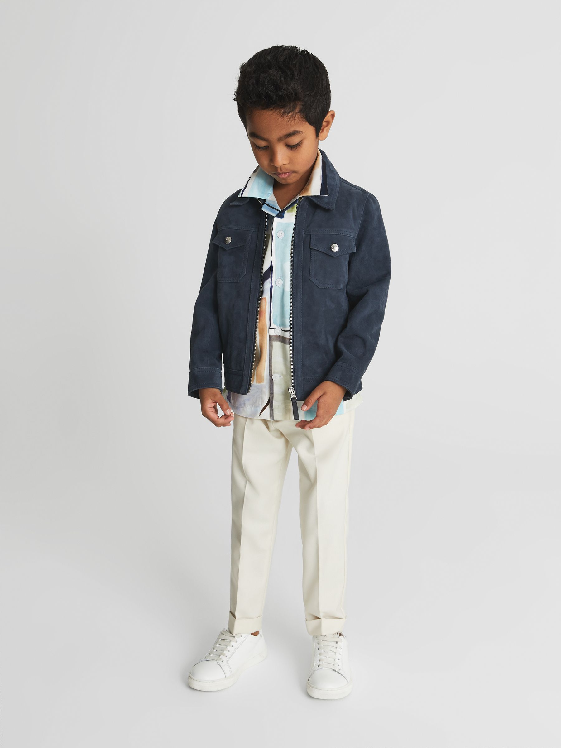 Cuban Collar Painted Print Shirt in Multi - Image 7 of 8