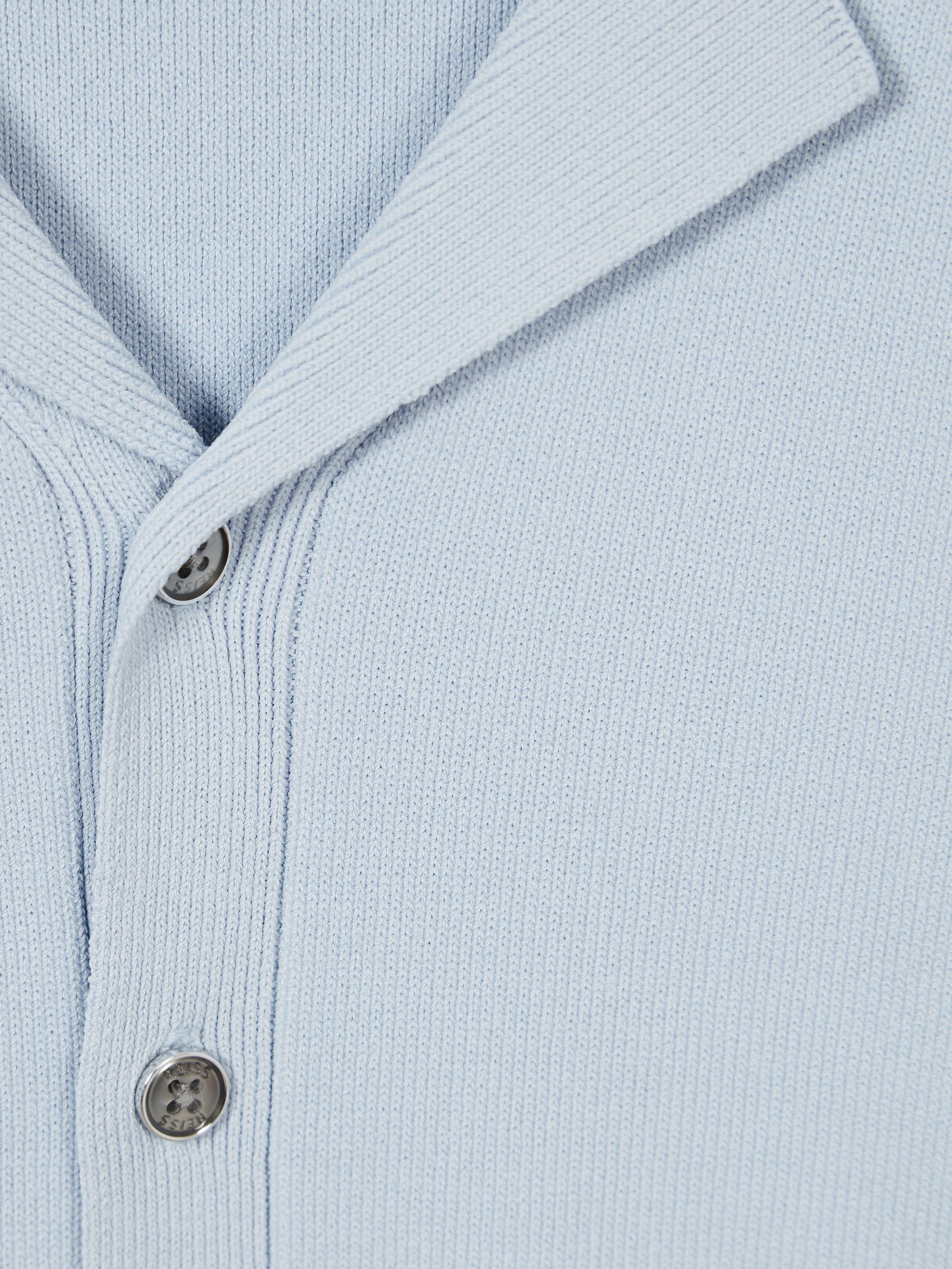 Cuban Collar Stretch Shirt in Soft Blue - Image 6 of 6